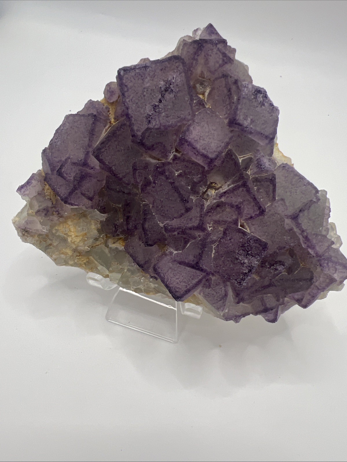 2 Pound!! Natural Guizhou QR Code Fluorite With Stand! Amazing Quality!US Seller