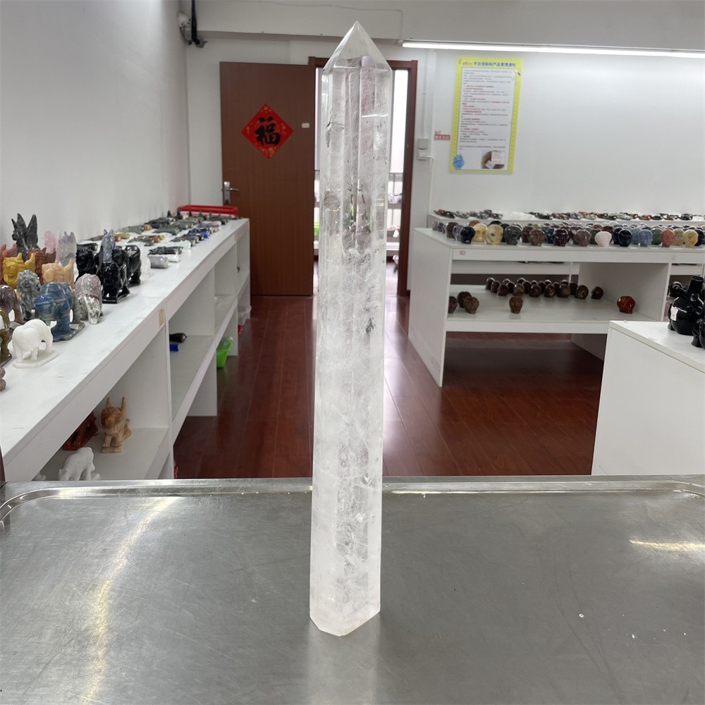 5.3LB 19.6 ” Natural A+++ Clear Quartz Obelisk Tower Crystal Decor Reiki Heal