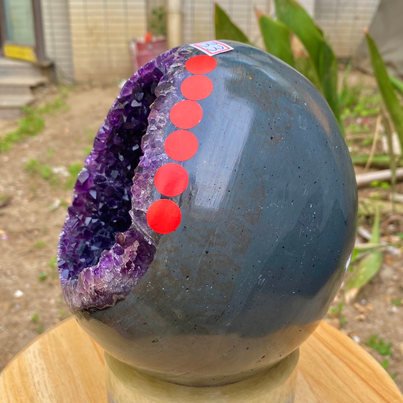 8.4LB Natural amethyst Dinosaur egg Quartz Crystal specimen healing