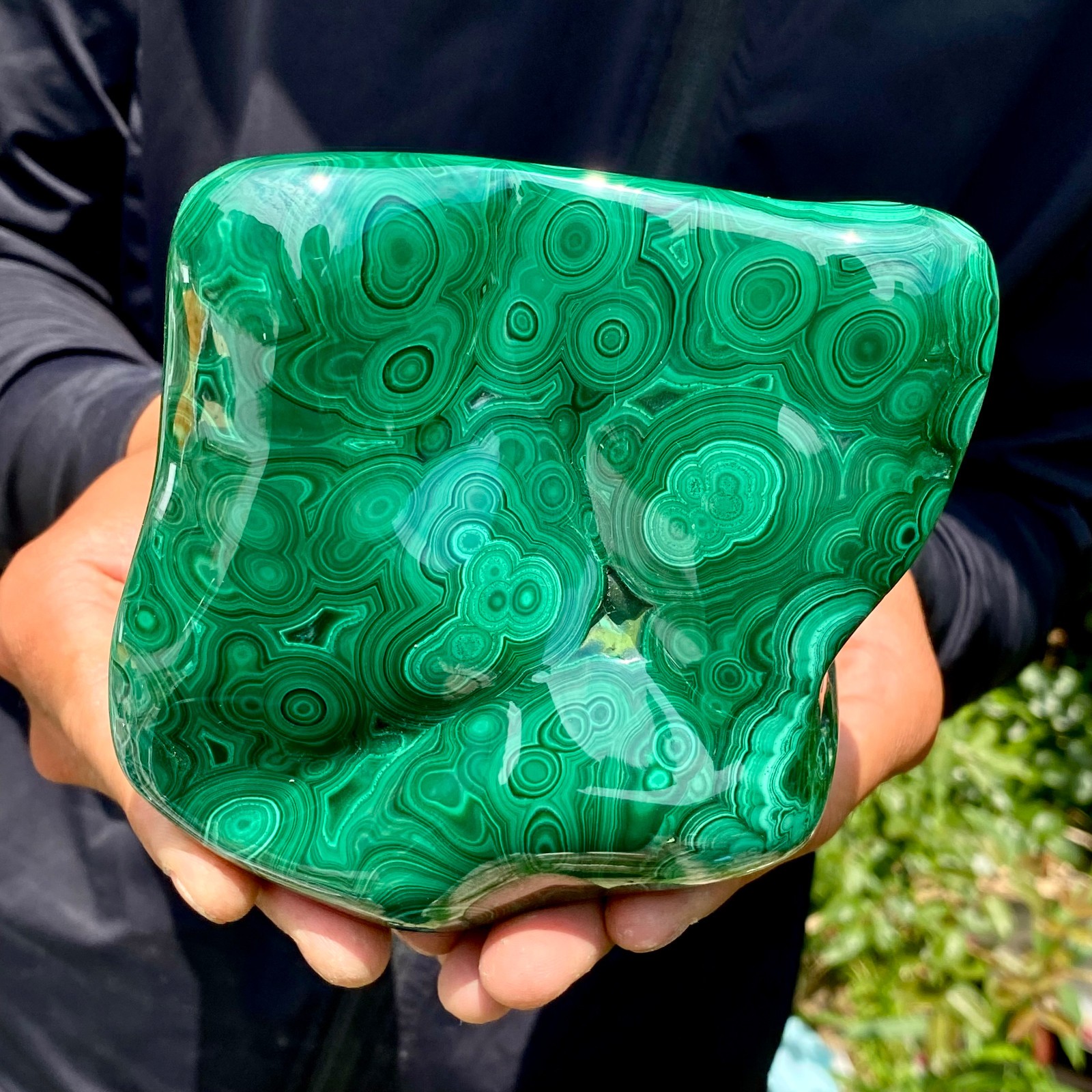 2.4LB Natural Polished Malachite Mineral freeform specimen Reiki Stone Healing