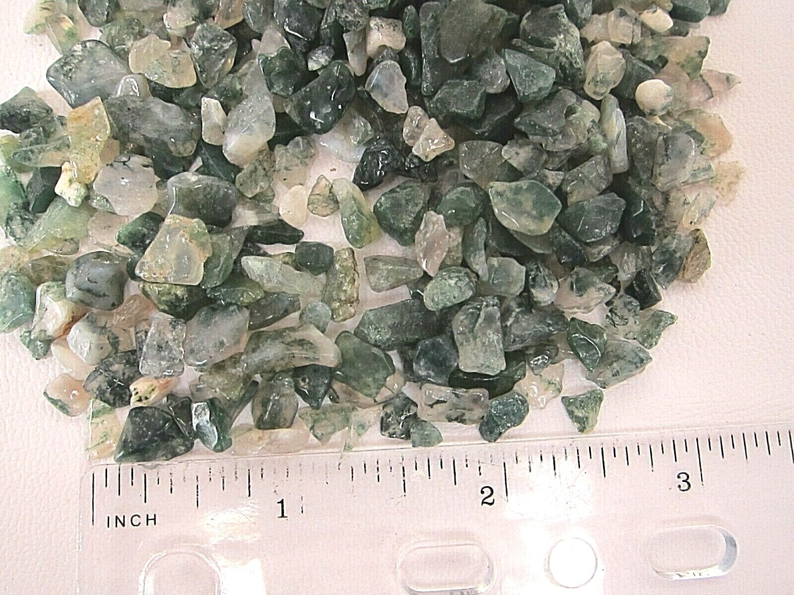 4 ounces Moss Agate Chips Grade A 5-10mm Reiki Healing Crystal Nature Spirits