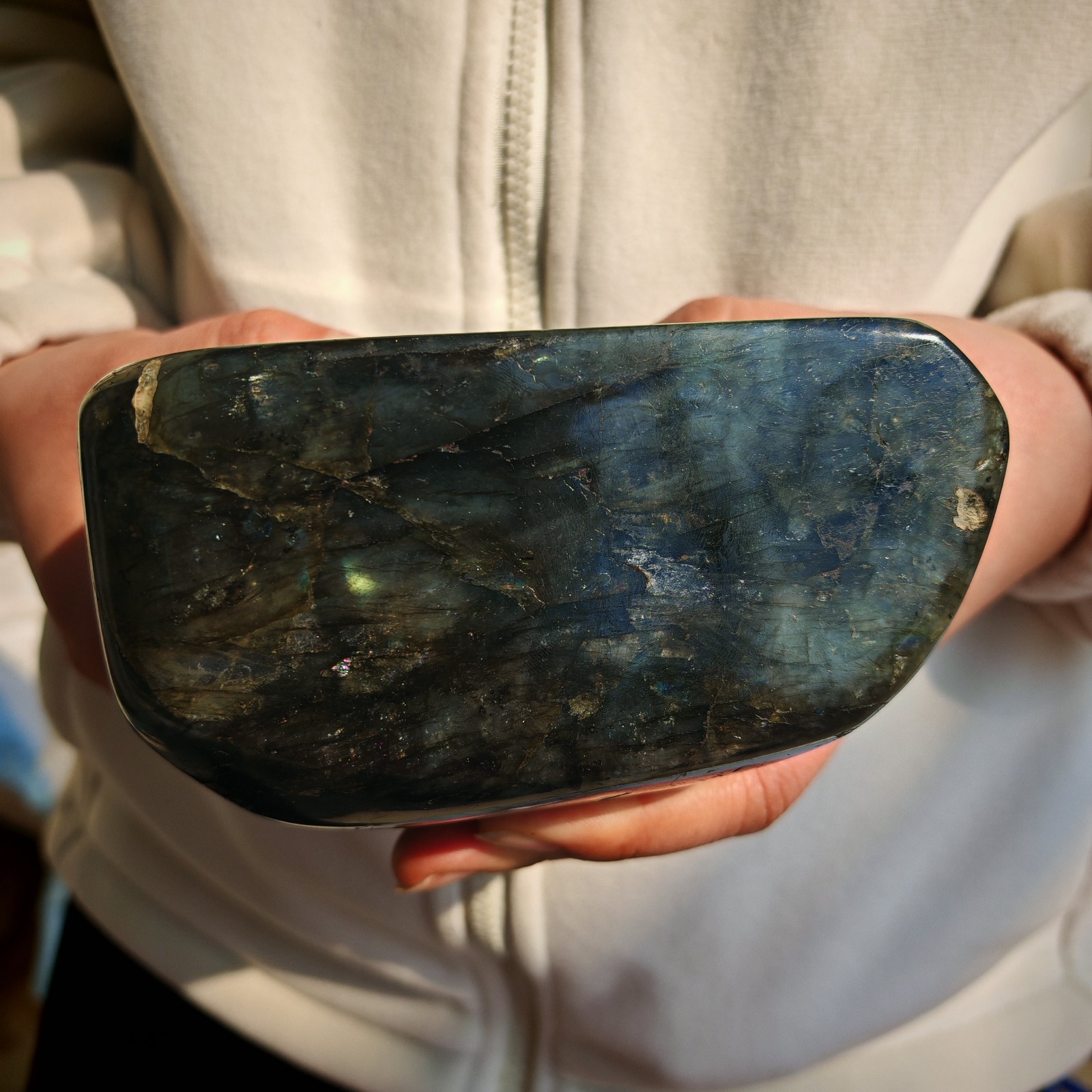 4.95LB Natural Labradorite Mineral Quartz Crystal Mineral Reiki healing