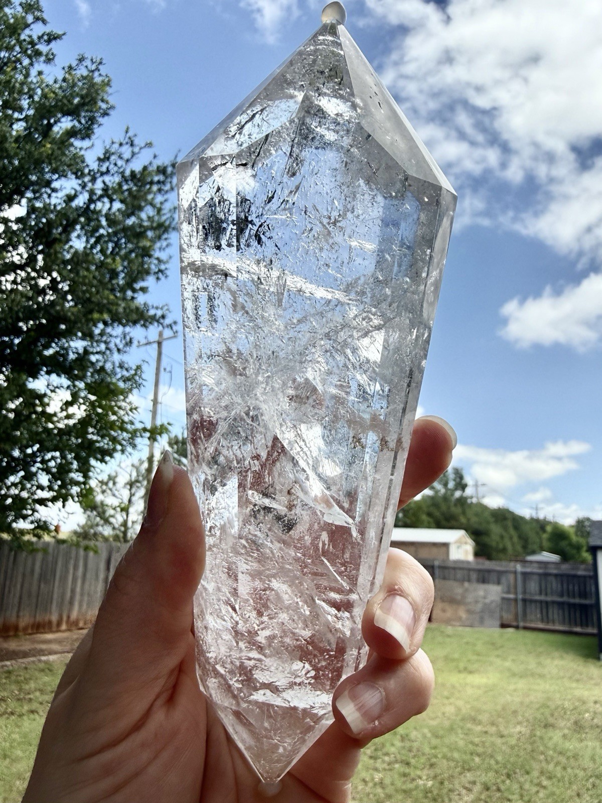 HQ Large Brazil Clear Quartz DT Vogel Double Terminated 1lb 3oz 7 1/2In Crystal