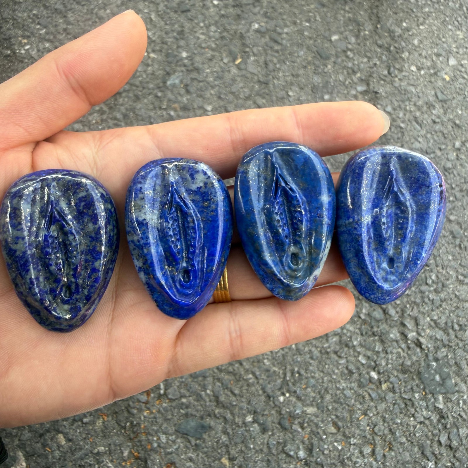2” Natural Lapis lazuli Quartz Carved source of life Crystal Reiki healing 1pc