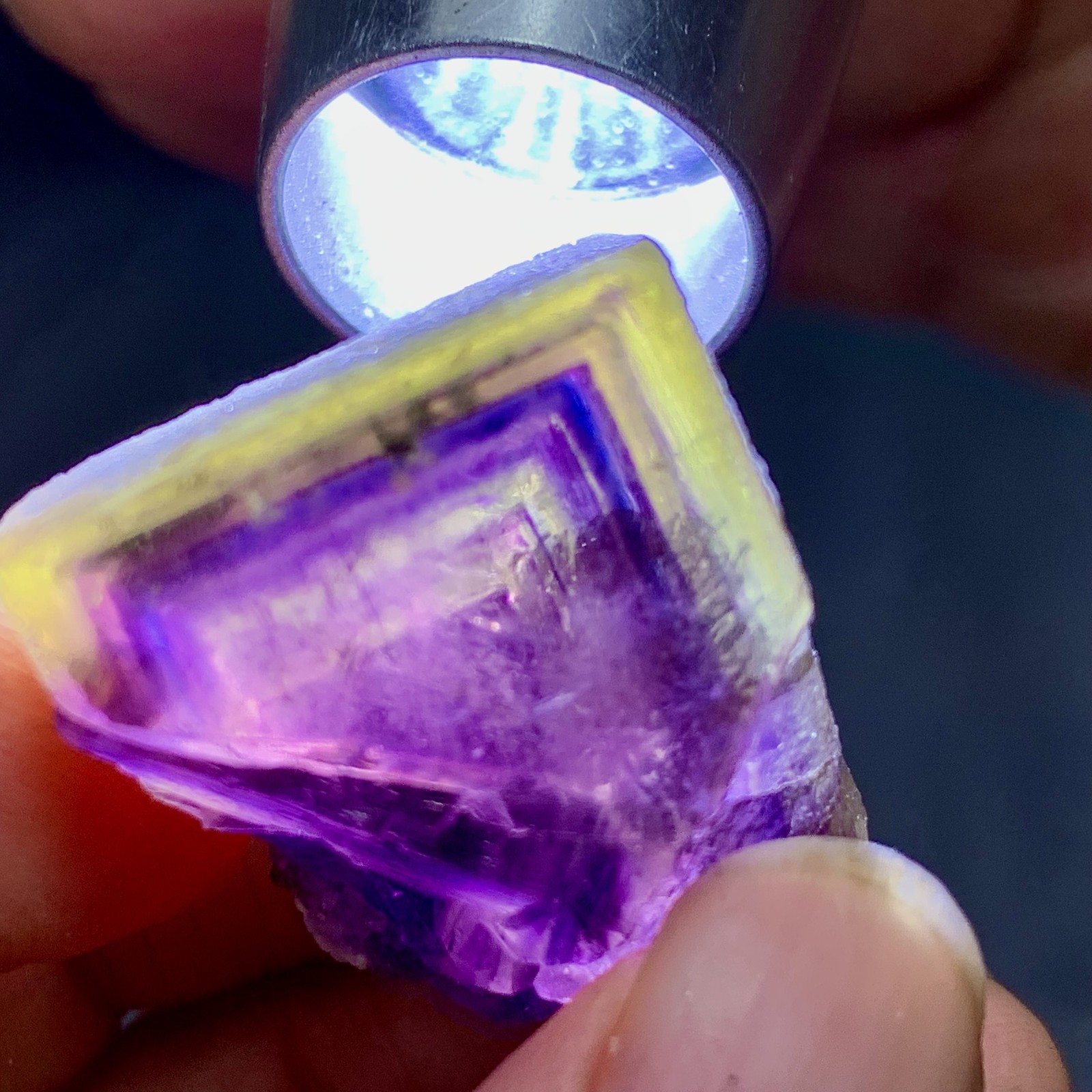 23G Rare transparent purple cubic fluorite mineral crystal sample/China