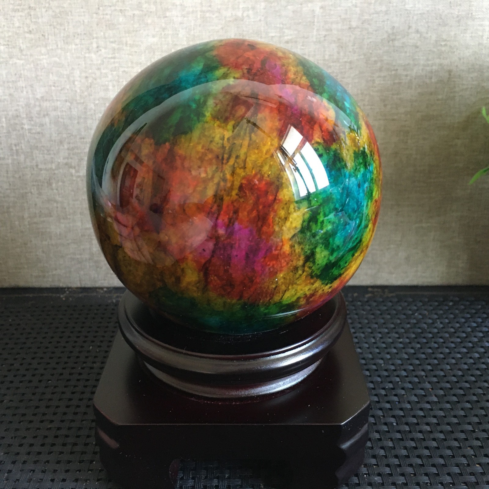 1536g “Seven Colors Jade” crystal sphere specimen -Taiwan China B04