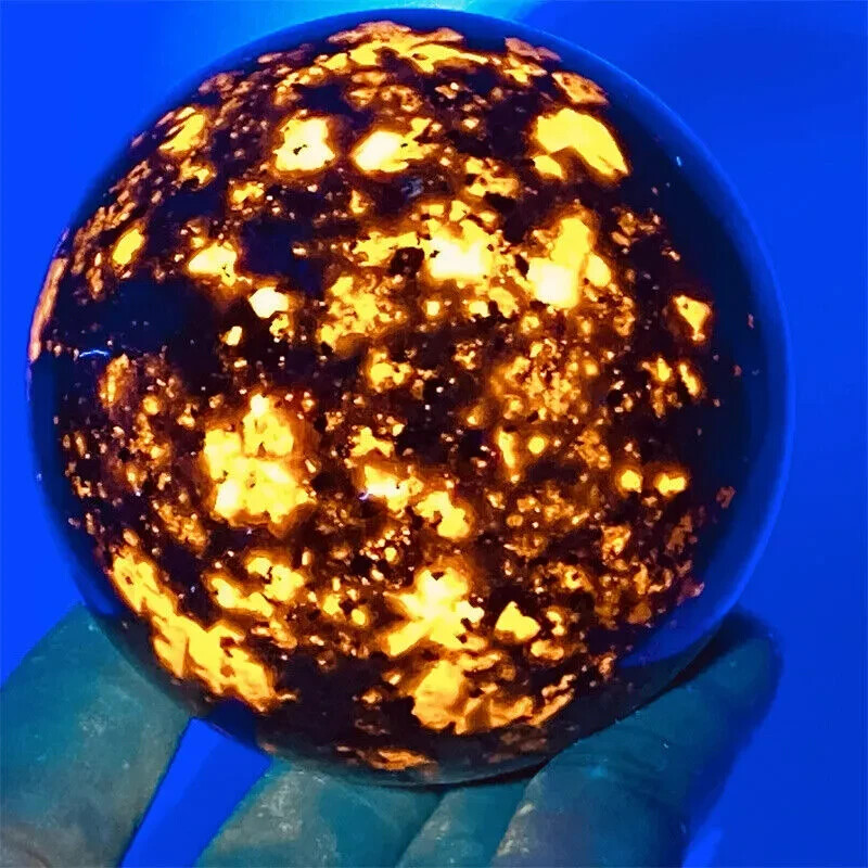Natural Yooperlite Moon Sphere Crystal 50mm+ UV Reactive Gem Mineral Healing