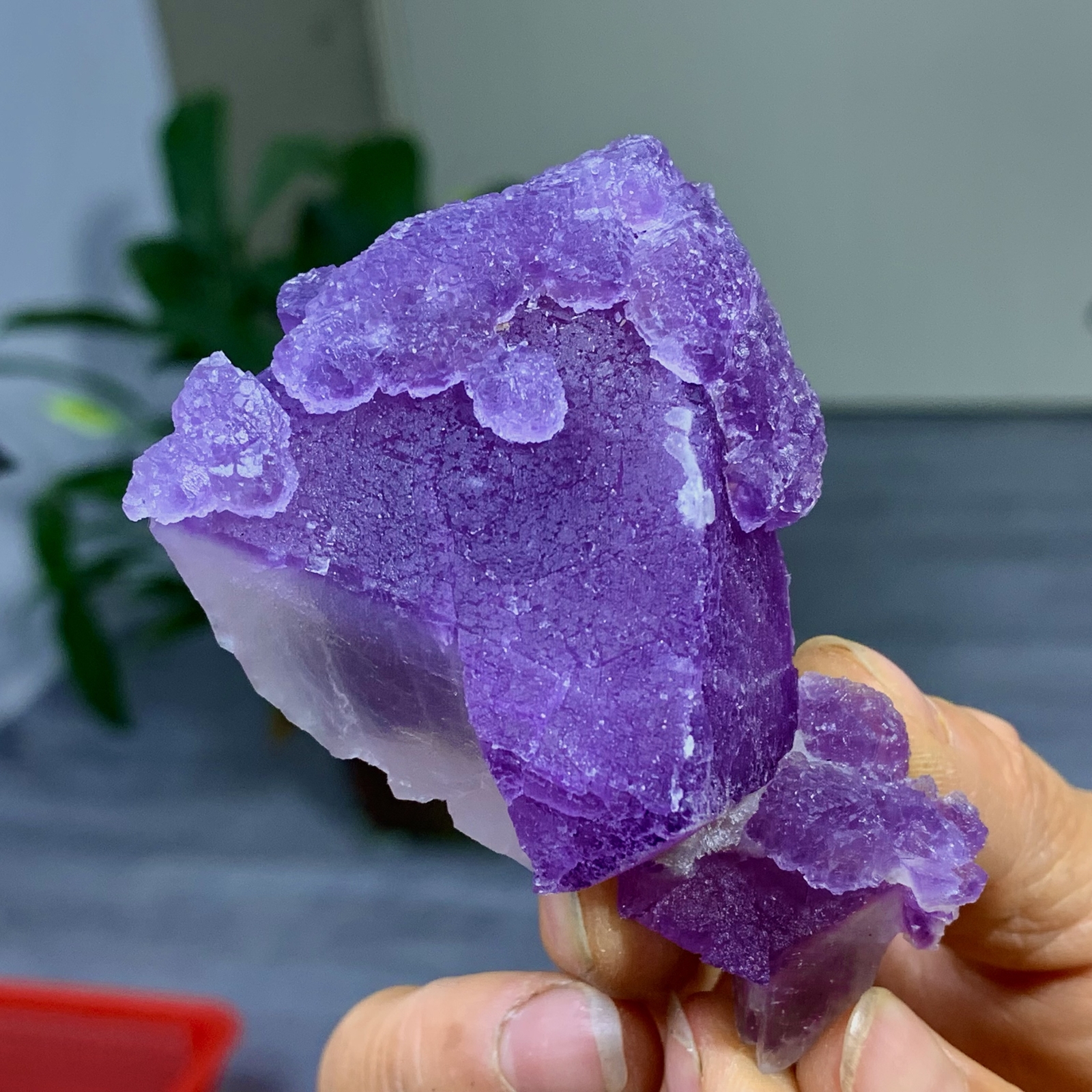 129G Rare transparent purple cubic fluorite mineral crystal sample/China