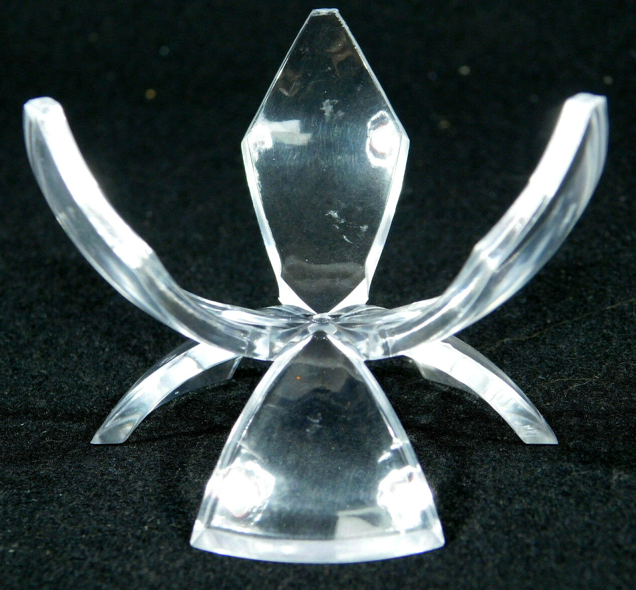 Display Stand TULIP Design Three Prong Medium Size Clear Lucite