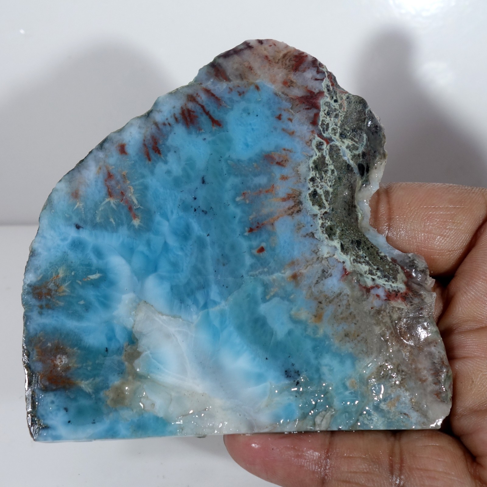 Spiritual Healing Larimar Natural Authentic Slab Rough Blue Gem Stone 481.40 Cts