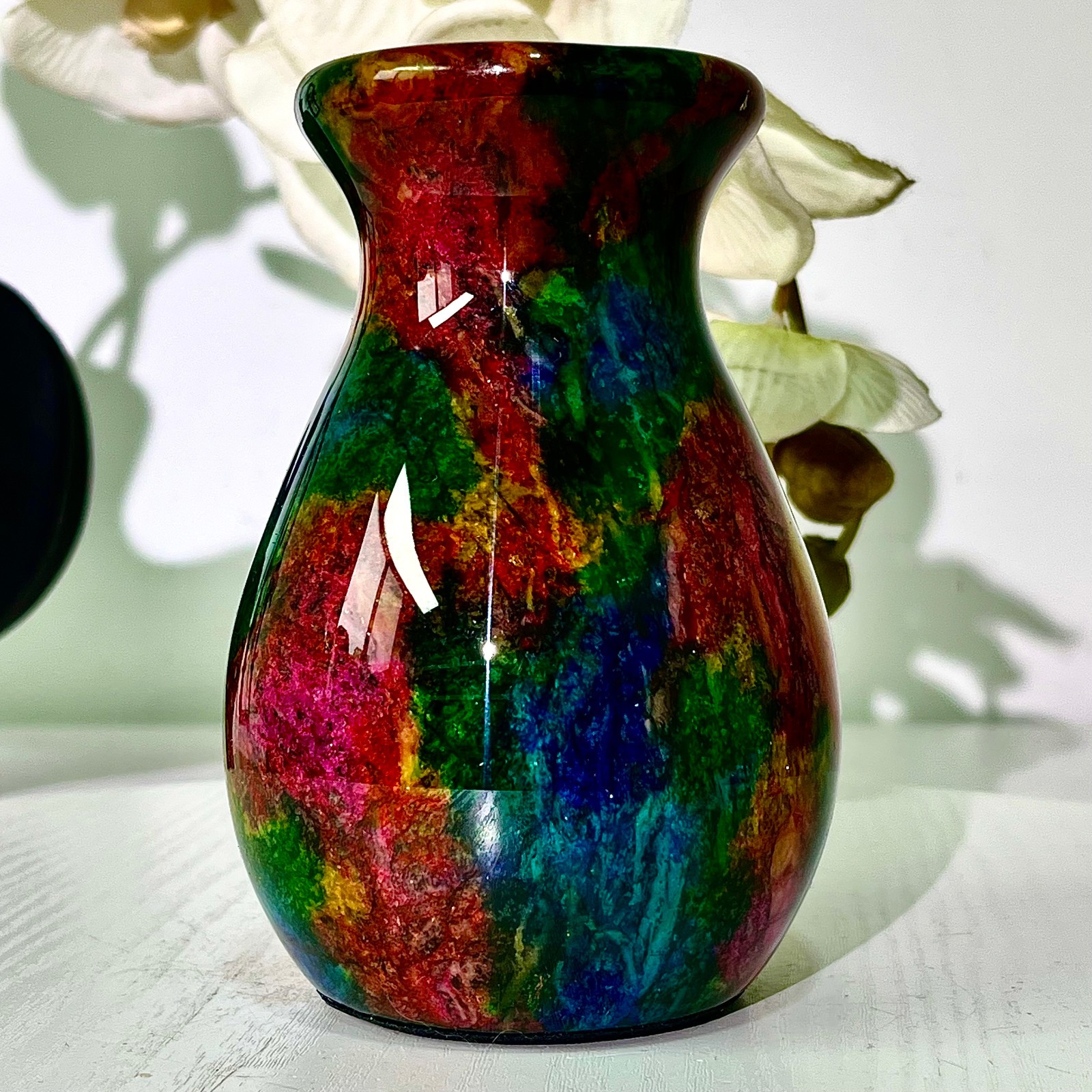 497G Natural “Seven Colors Jade” vase specimen -Taiwan China