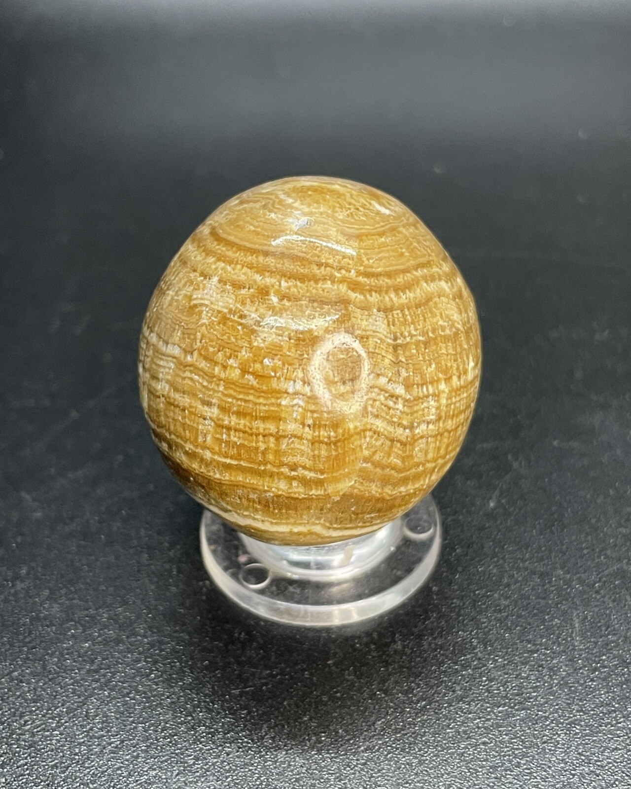 Brown Multi Banded Marble Sphere Brown Banded Agate Orb Ball 1.457”