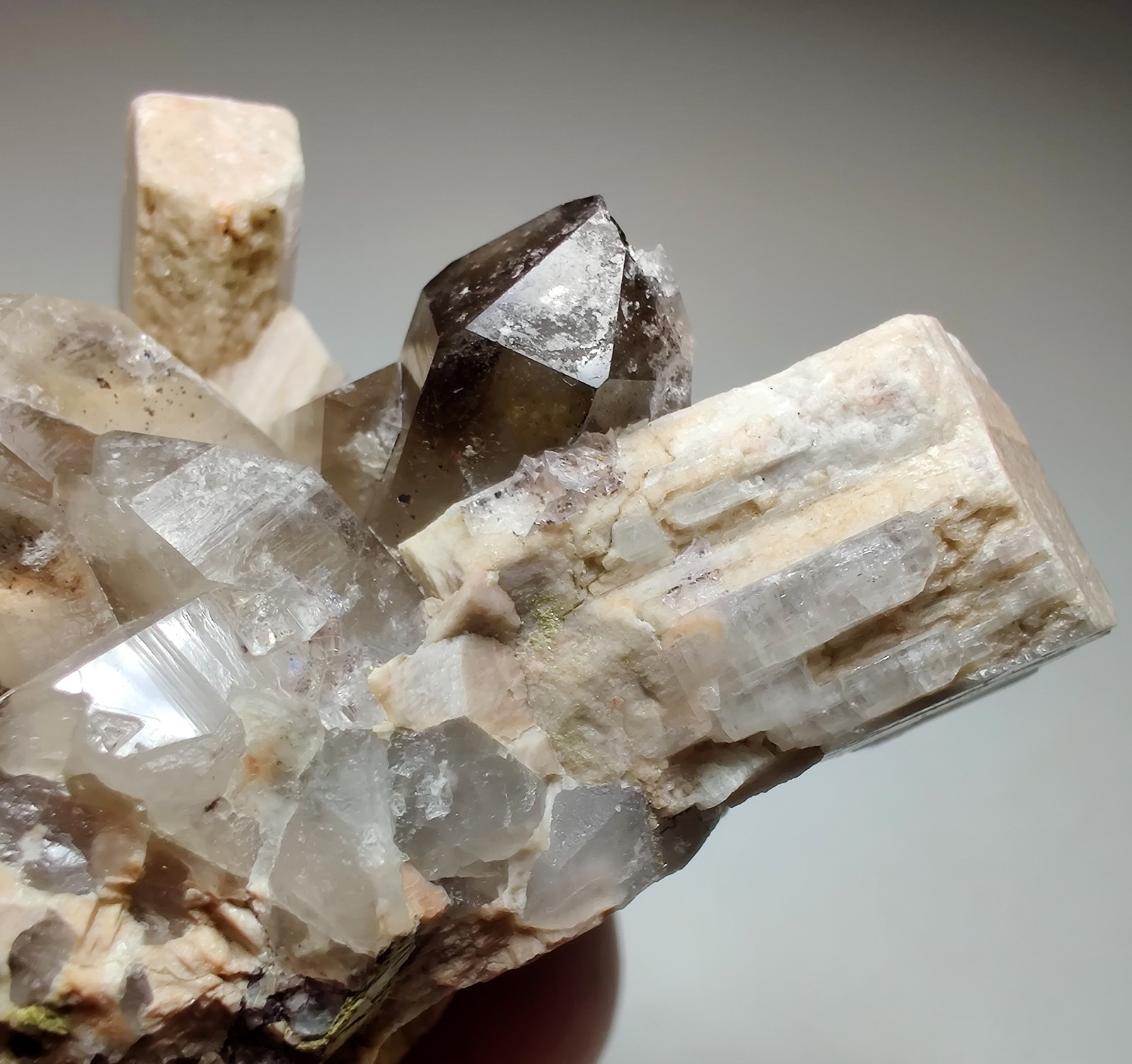Microcline and Smoky Quartz crystal specimen. Summit County, Colorado. 70 grams.