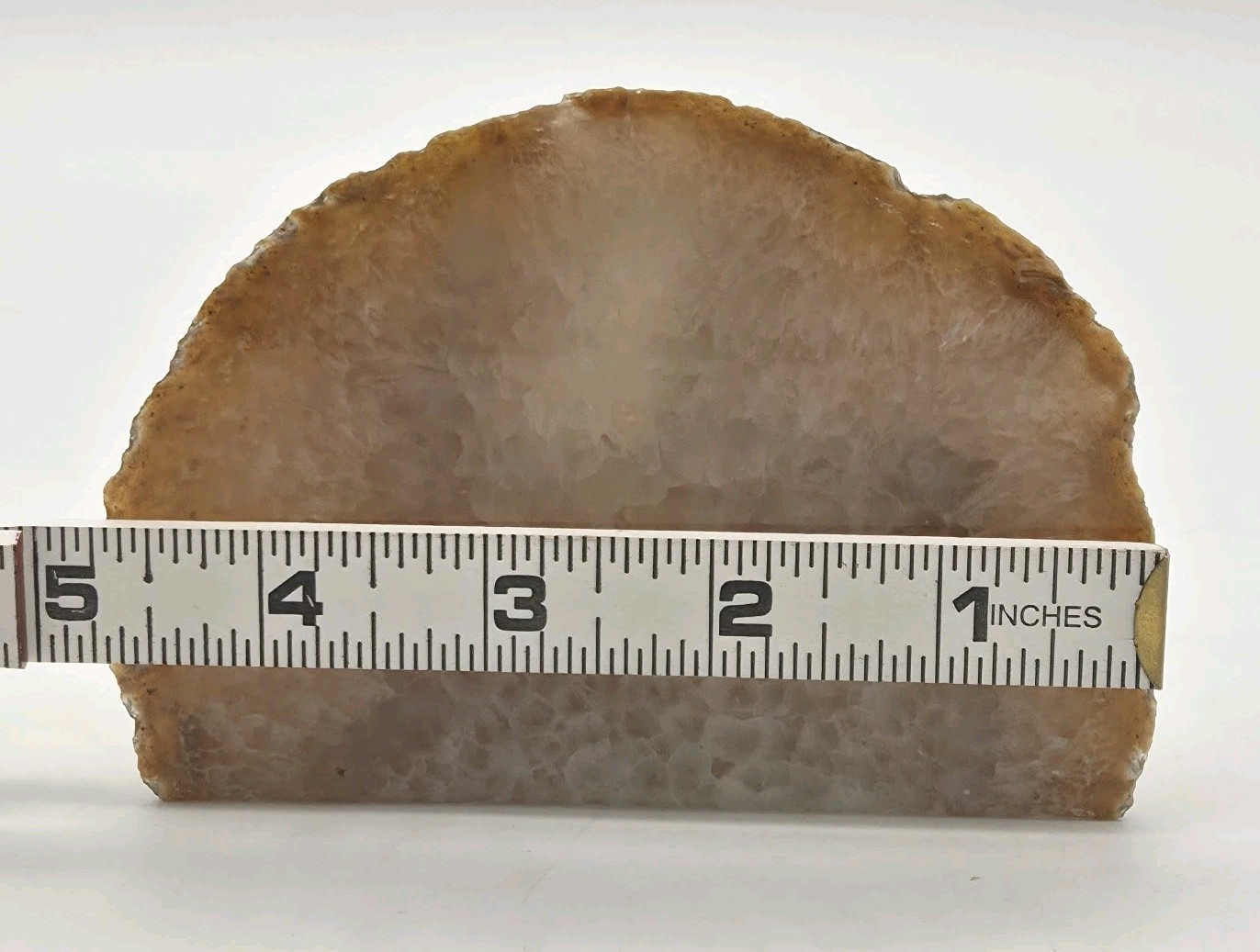 Natural Agate Geode Free Standing Gemstone One Side Polished 13oz