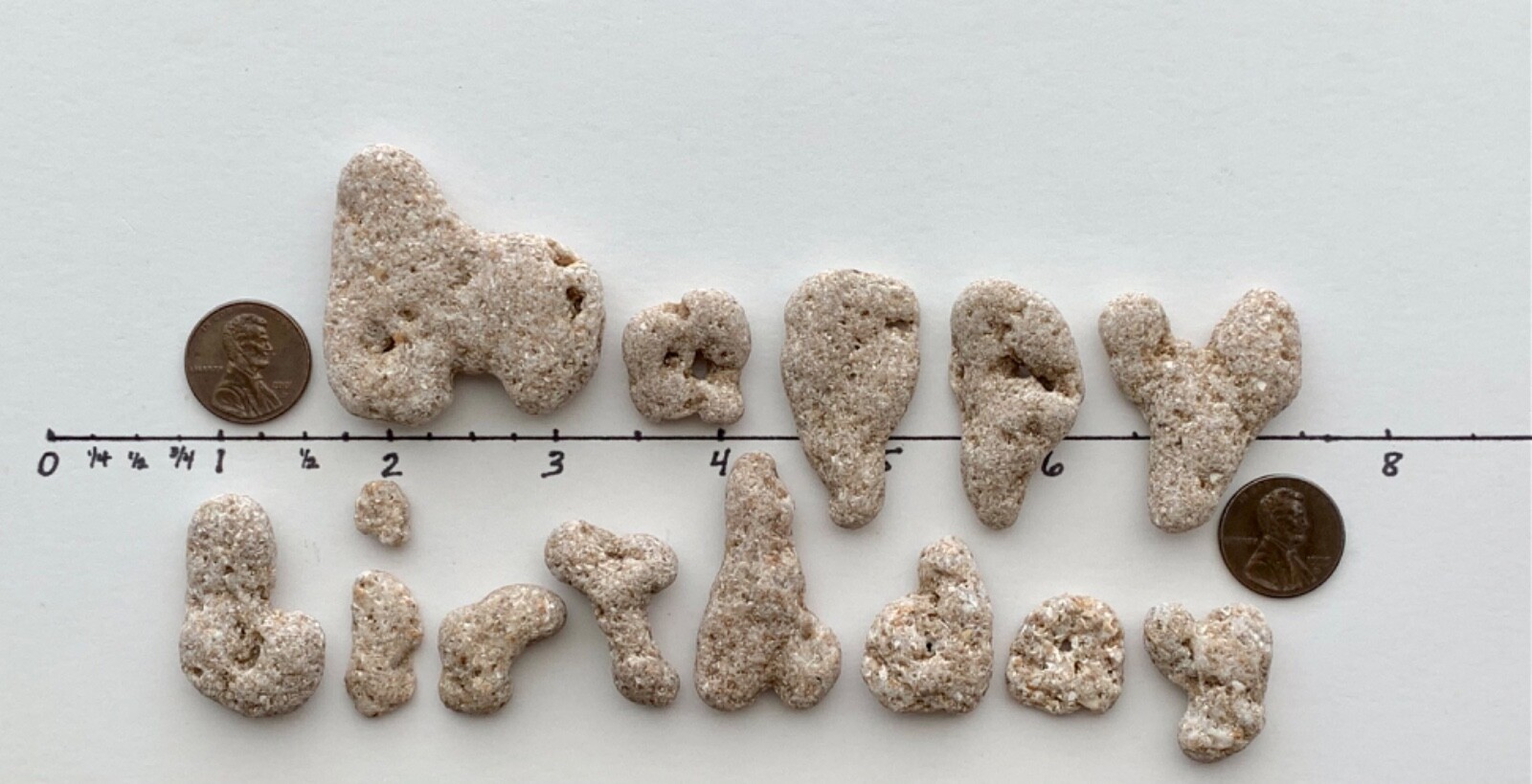 HAPPY BIRTHDAY Beach Stones Letter Rocks Natural Shaped Word Sign Text gift hag