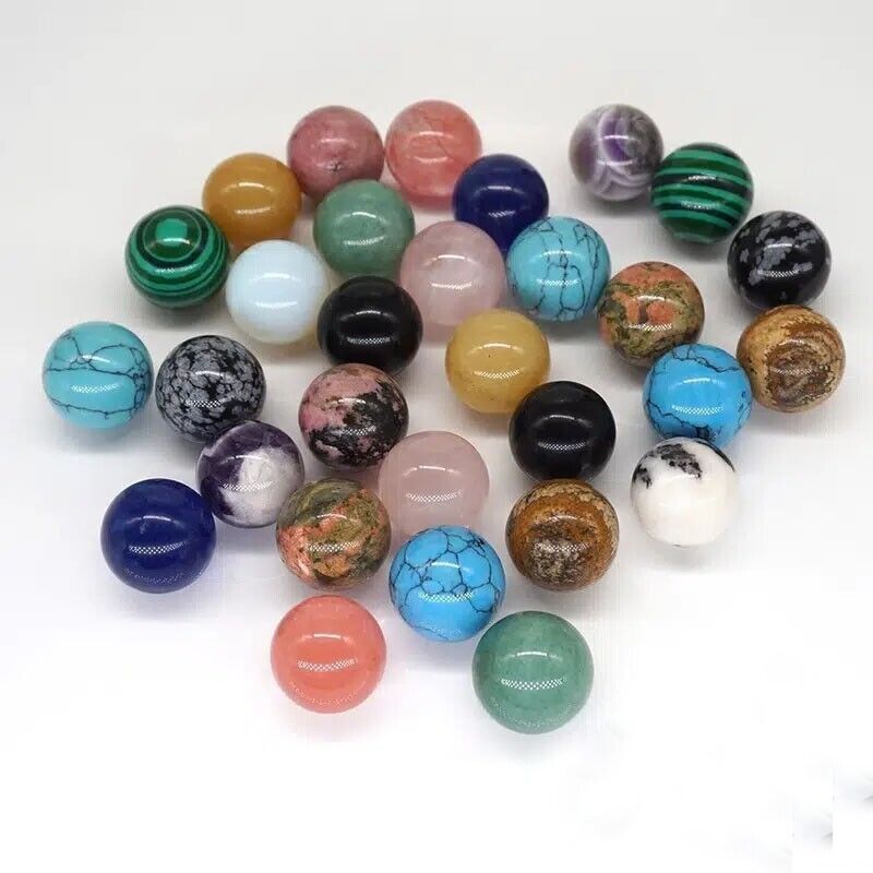 Wholesale Natural Quartz Crystal Stone Sphere Reiki Healing Beads Mixed 8-20mm