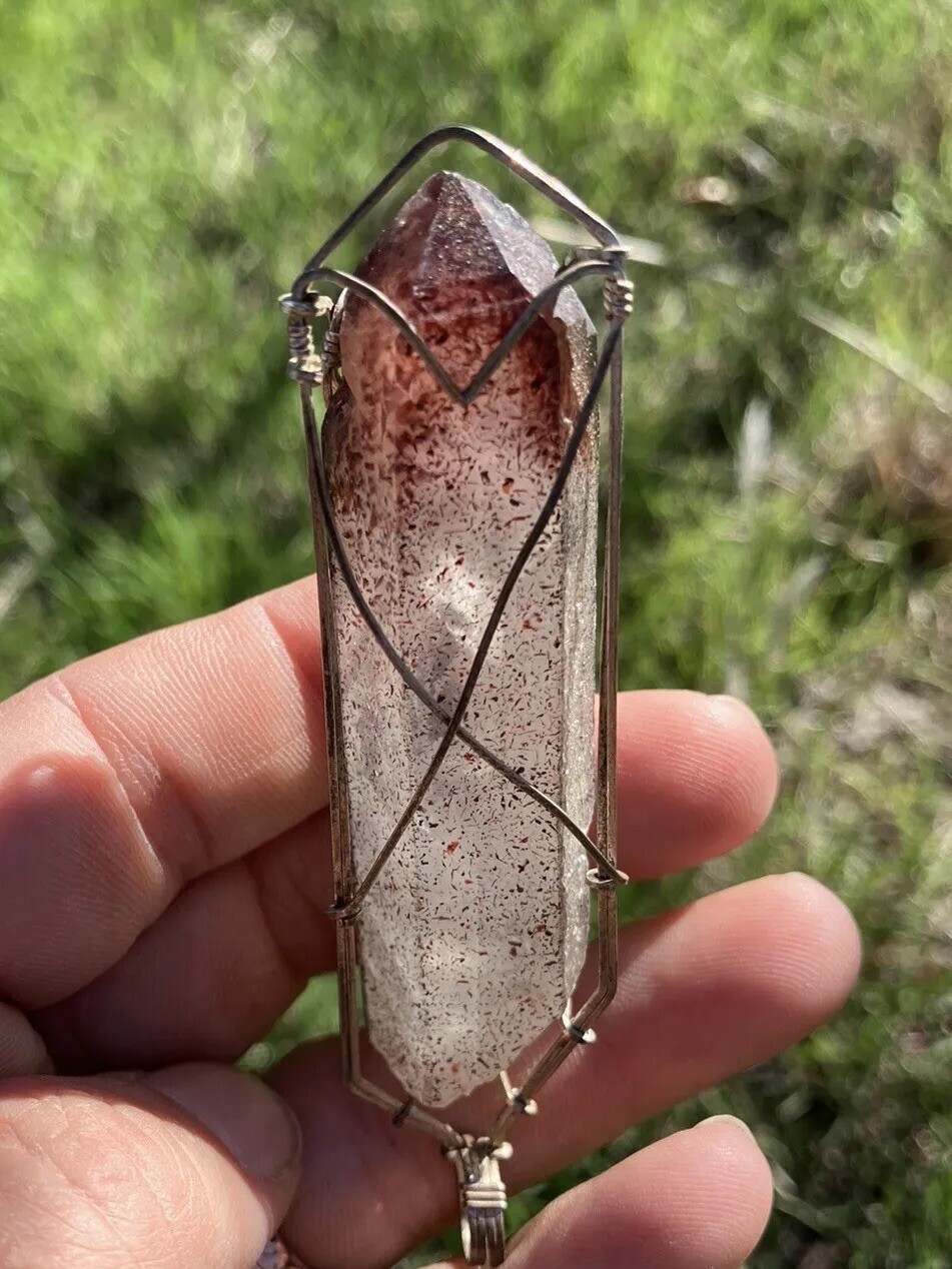 african fire quartz hematite included