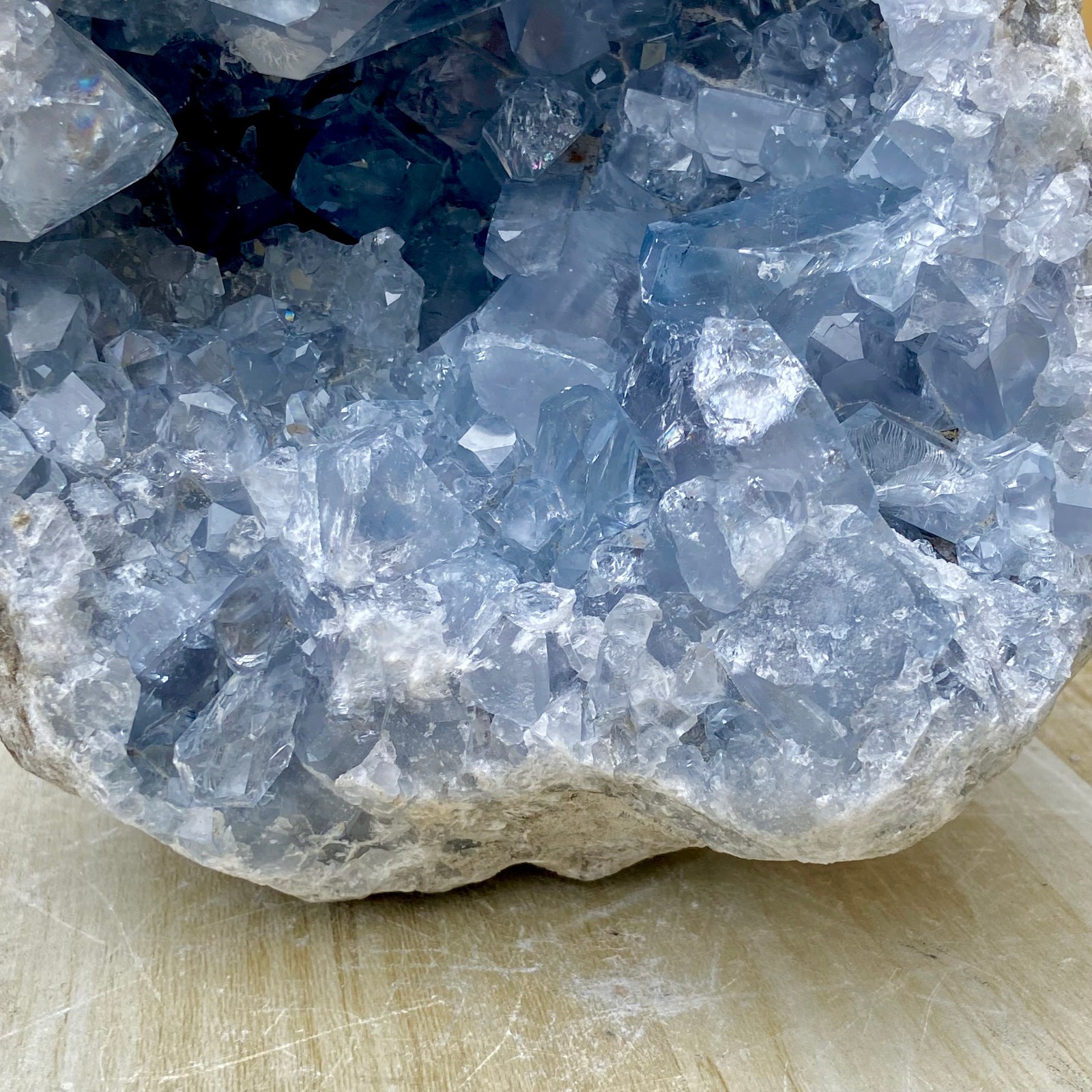 15.43LB Natural Beautiful Blue Celestite Crystal Geode Cave Mineral Specimen