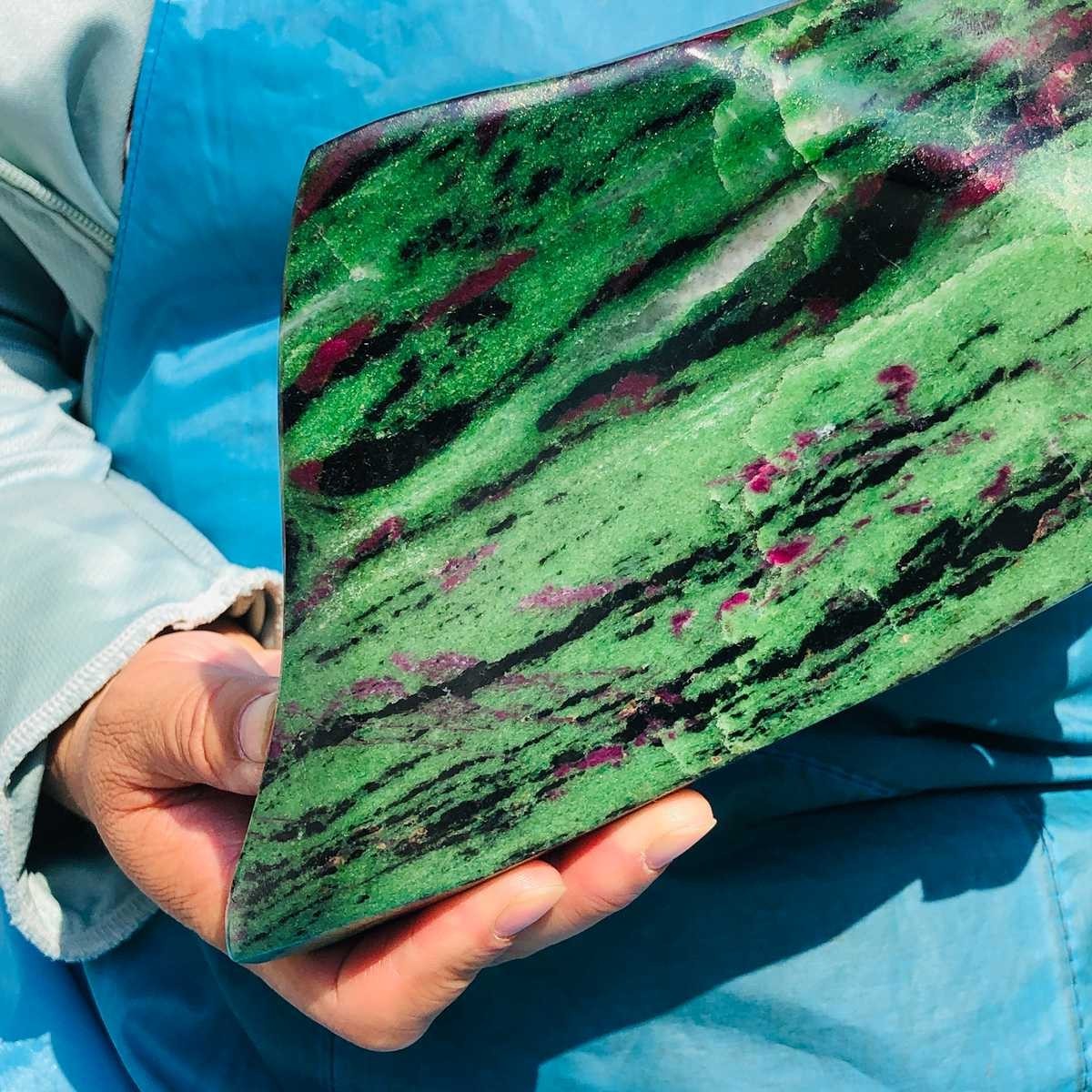 6.75LB Natural Red & green treasure Ruby Crystal Mineral Specimen Heals 1872