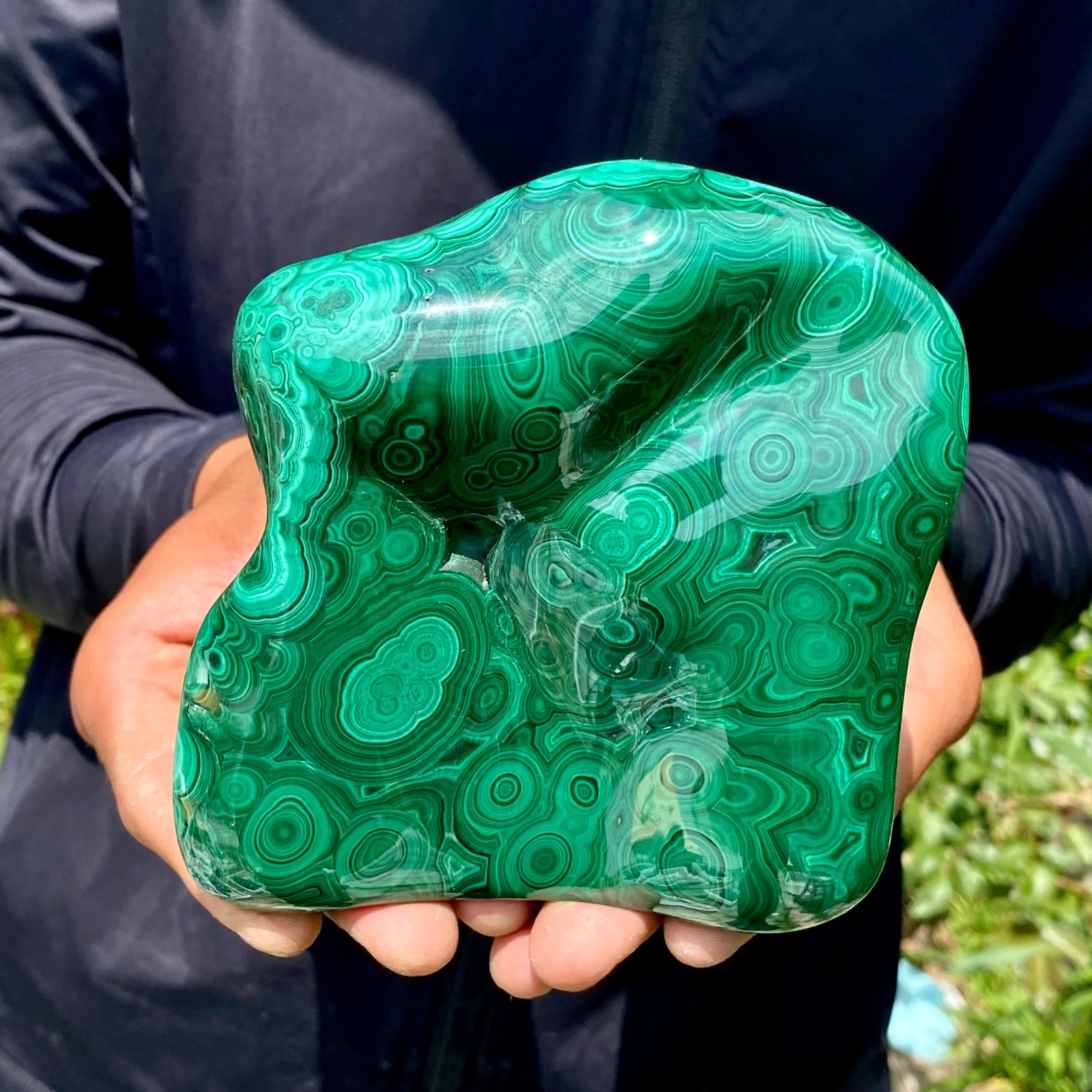 2.4LB Natural Polished Malachite Mineral freeform specimen Reiki Stone Healing