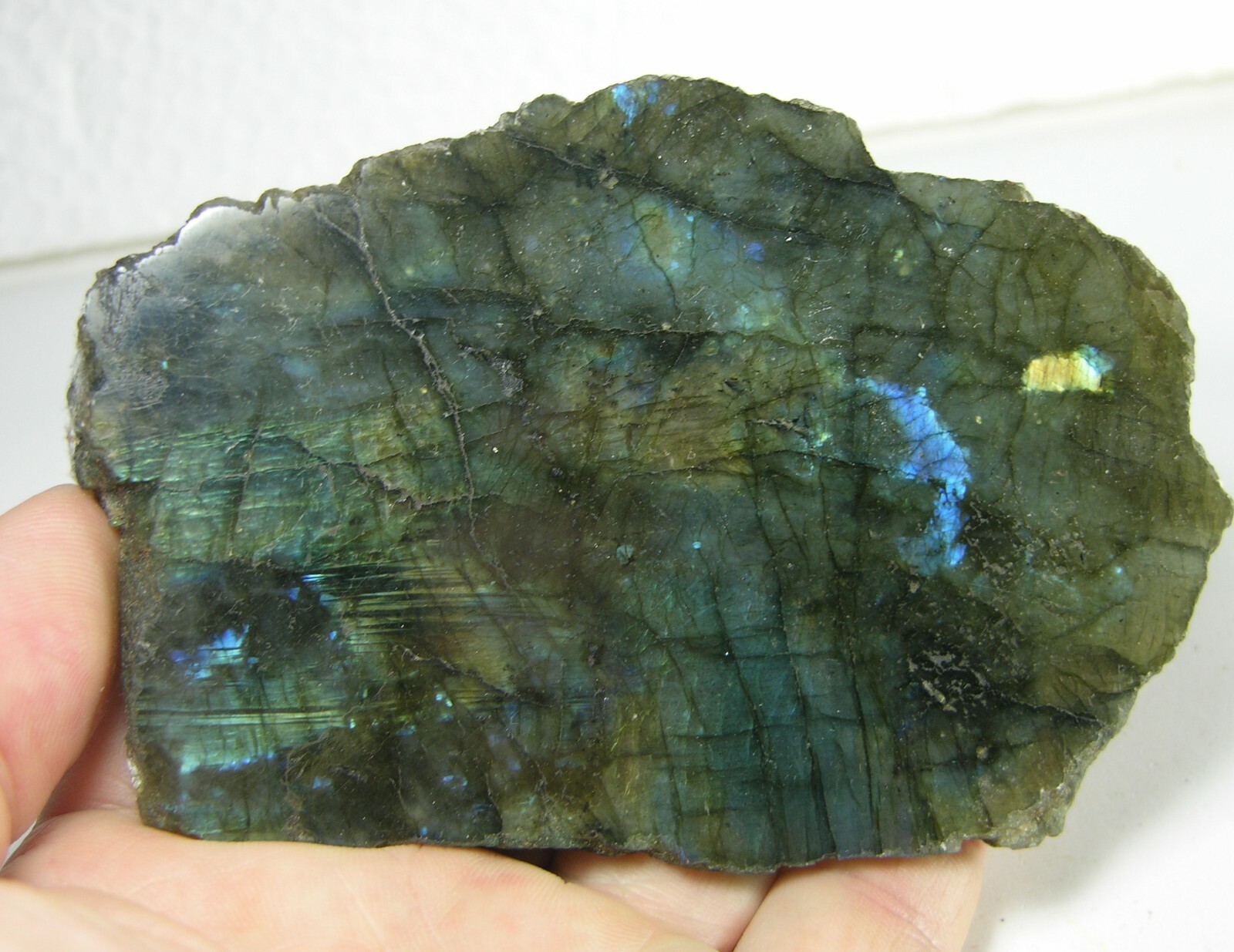 203g Madagascar 100% Natural Polished Rough Labradorite Specimen 7 1/8 oz 105mm