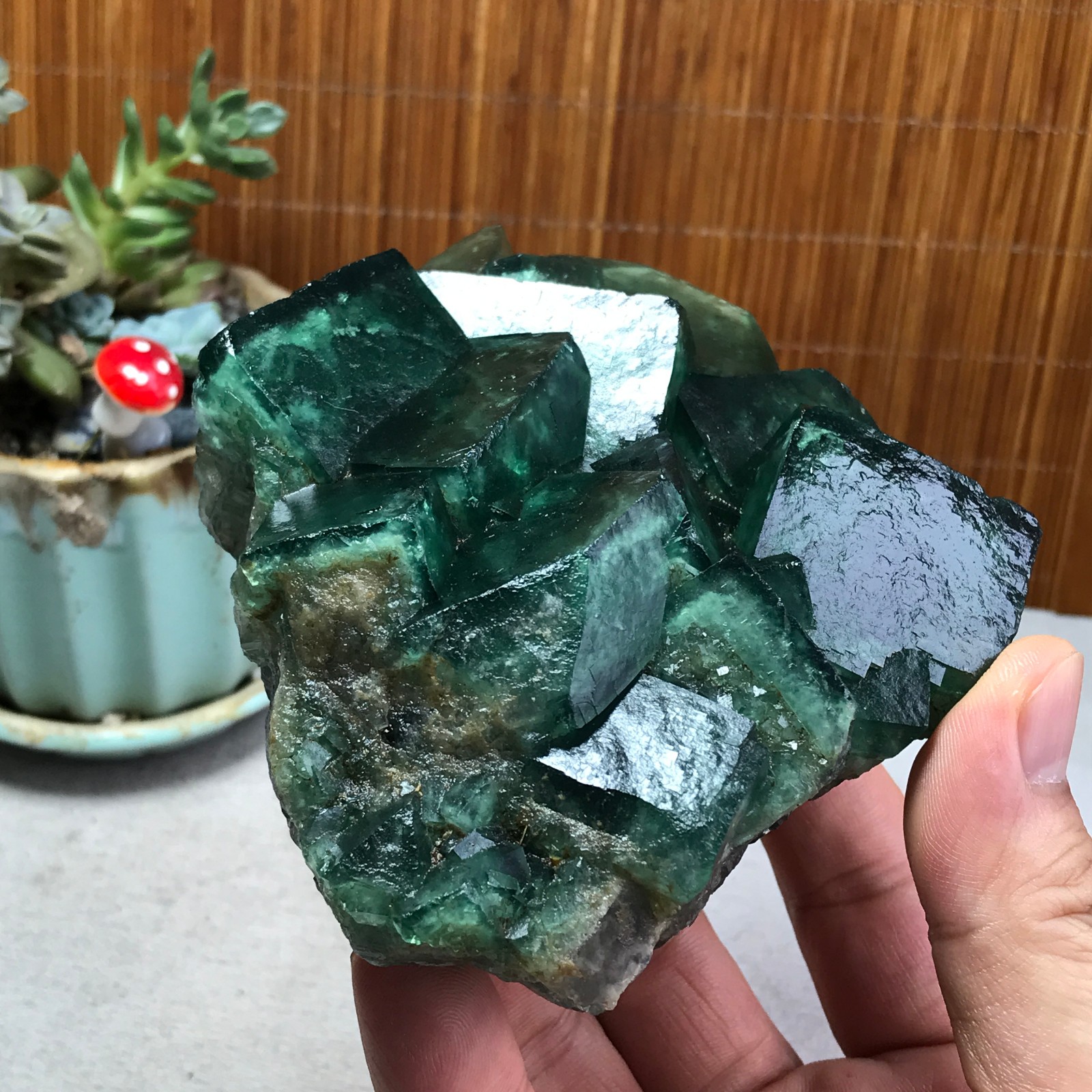 105-95-38mm Rare Natural Green Calcite fluorite Mineral Specimen 598g A6173