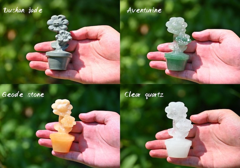 3.5″ Natural quartz crystal sunflower hand carved Crystal Heal decor Gift 1pc
