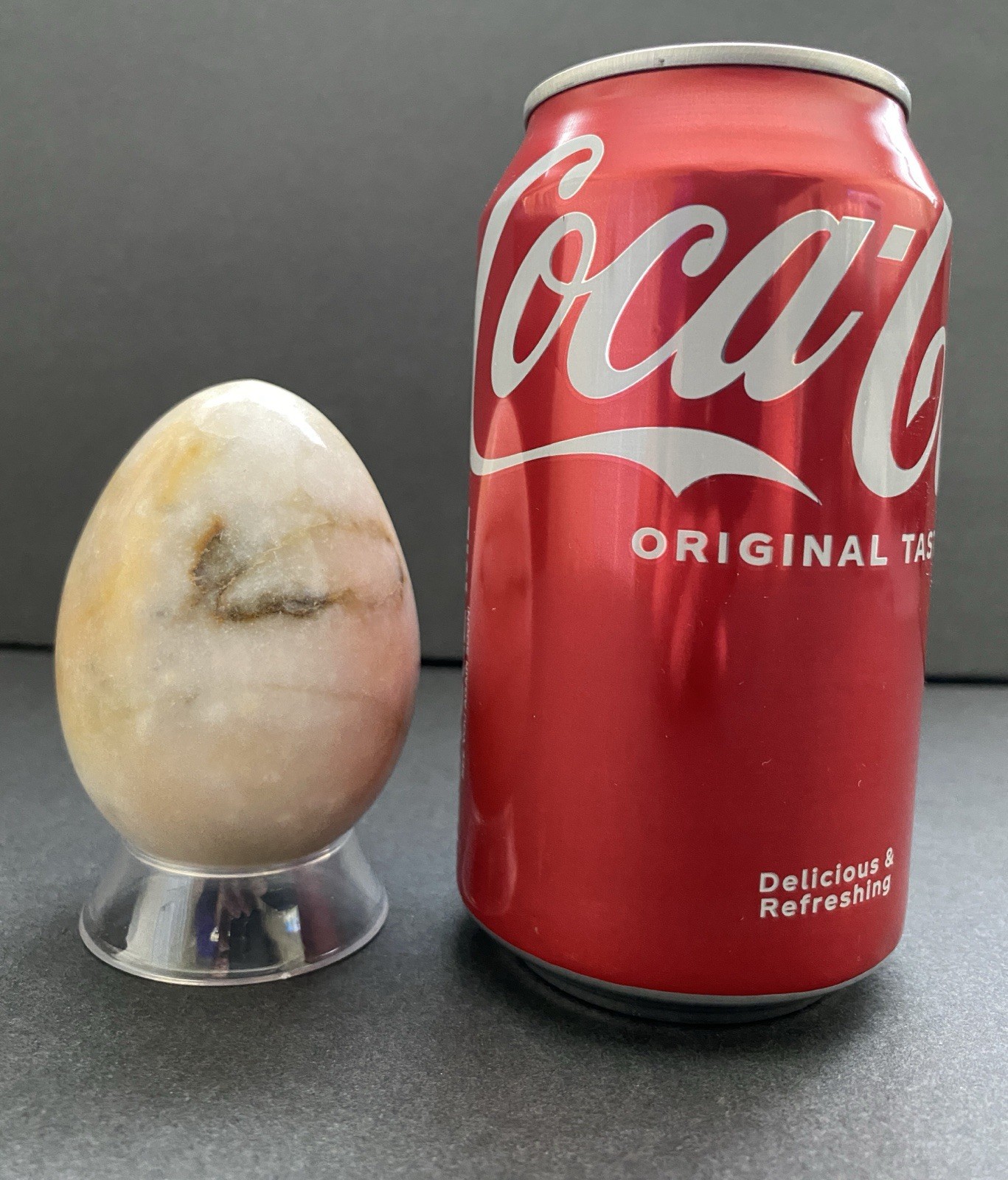 Natural Onyx Stone Egg With Stand Hand Polished Banded Agate Calcite Crystal