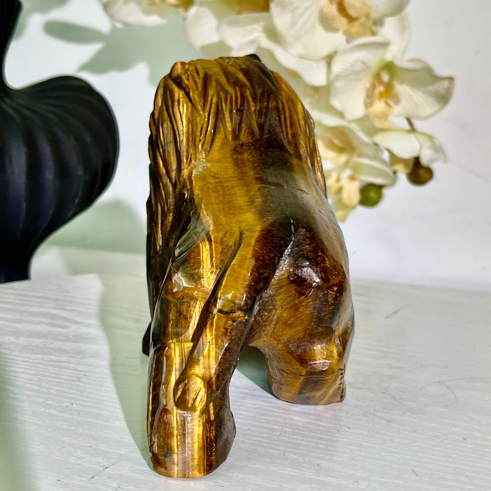 4.12LB Natural tiger eye stone products, handmade carved and polished spiritual