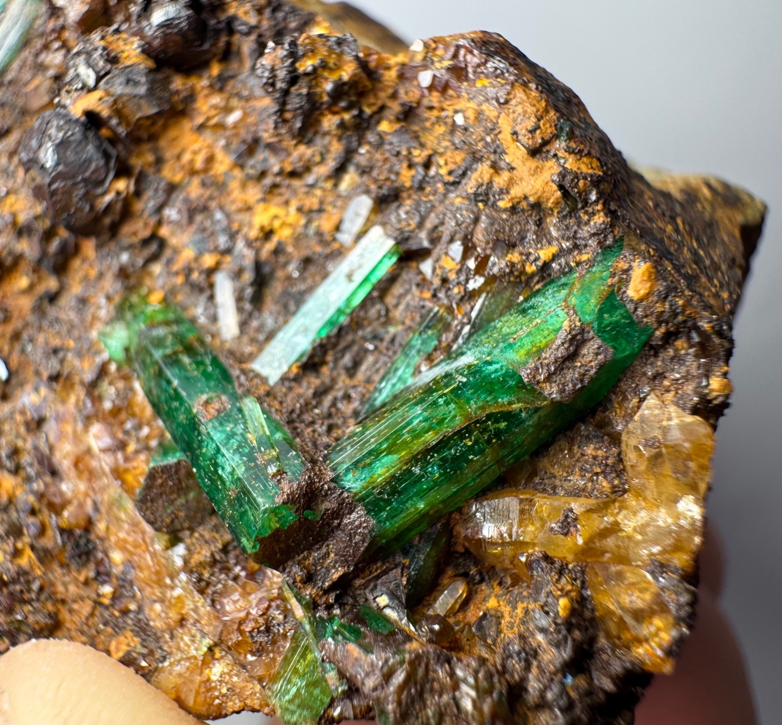 247 Gram Natural Emerald Crystals On Matrix From Panjshir Afghanistan