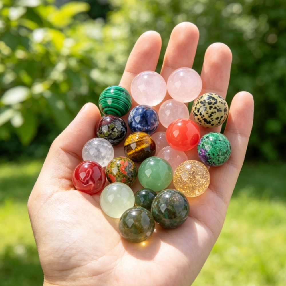 Natural Mixed Crystal Sphere Balls Reiki Healing Stone Decoration Meditation200g