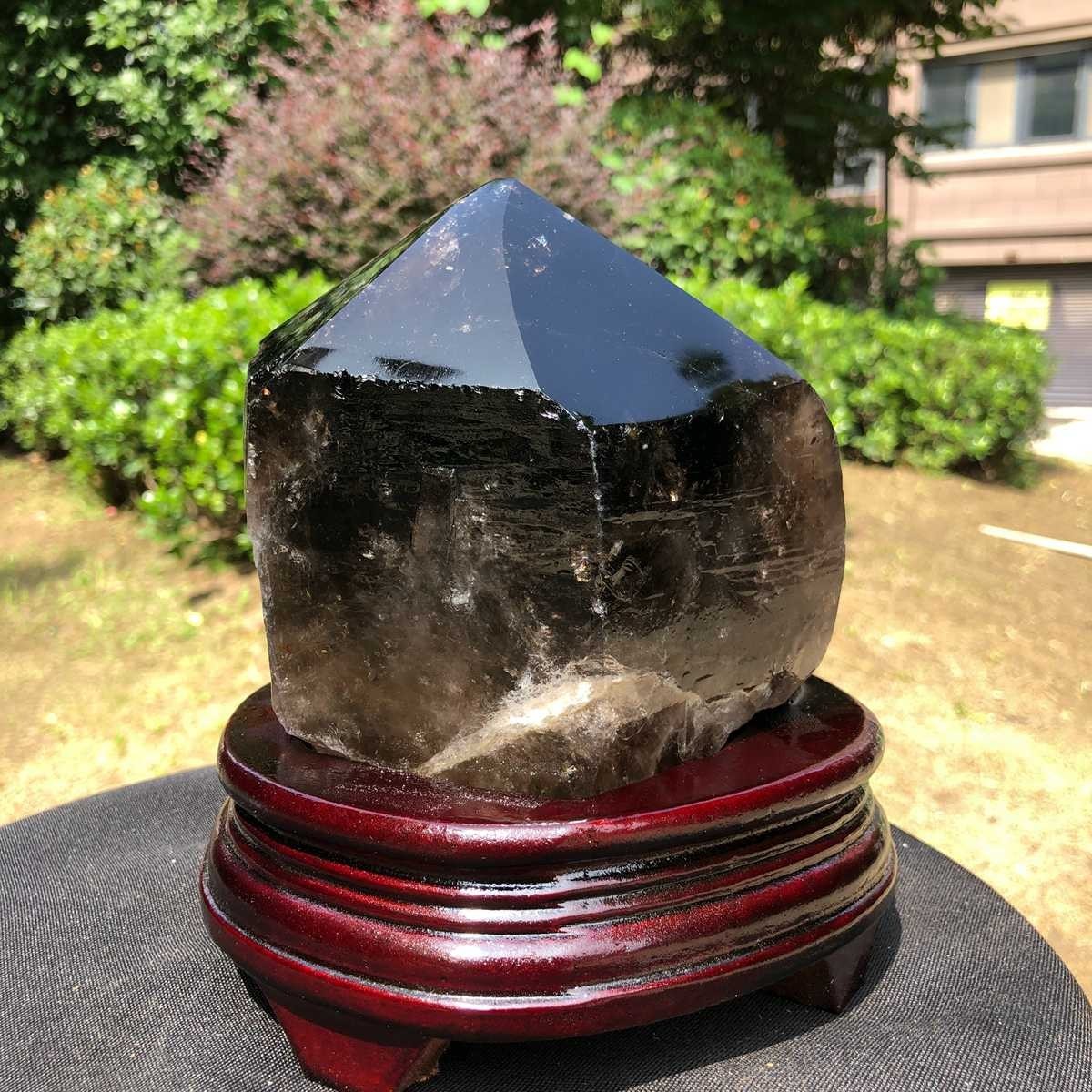 5.25LB Natural Crystal Smoky Quartz Specimen Healing Decoration+base