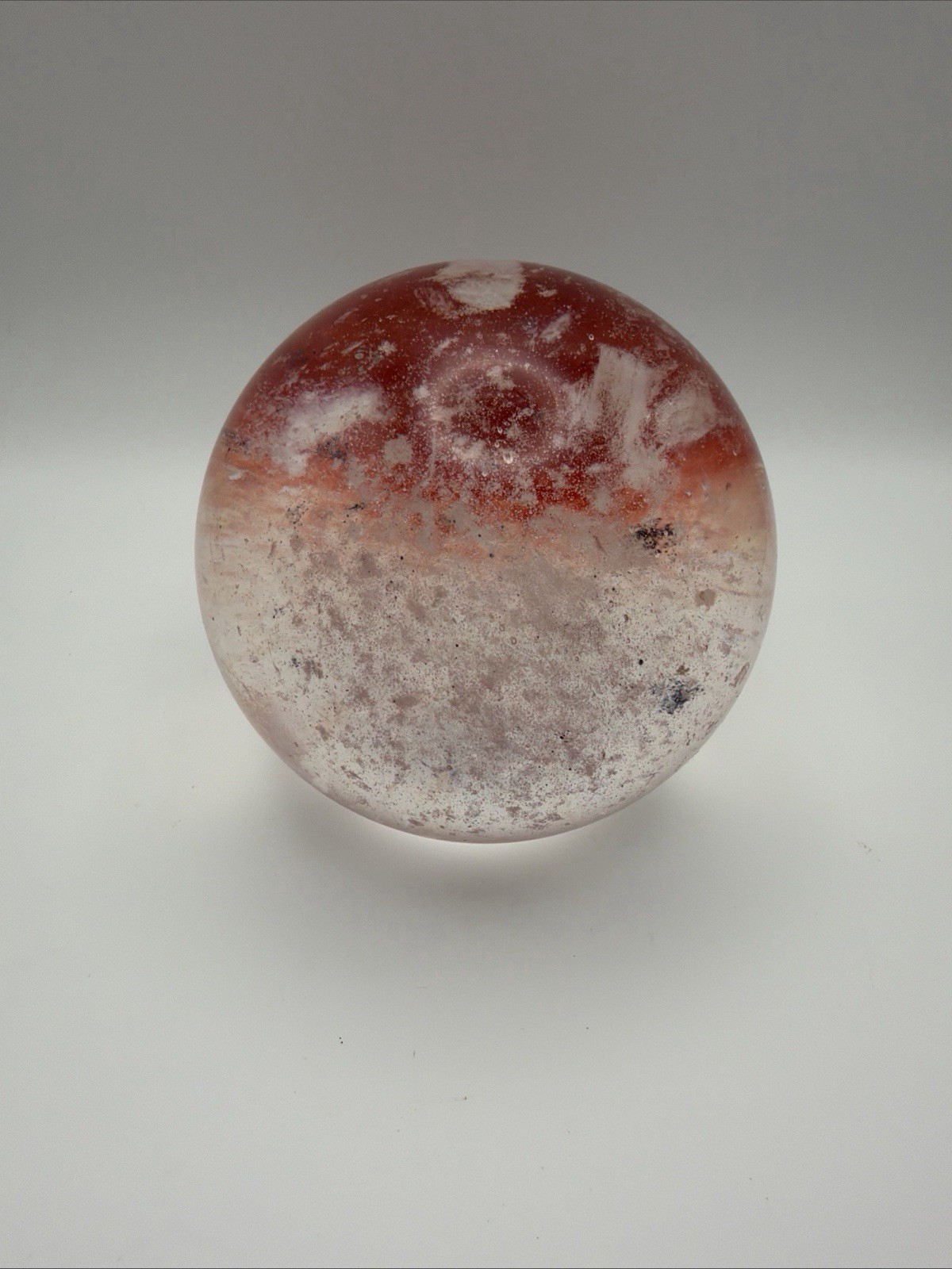 1.56kg High Temperature Melting Red Clear Crystal Ball