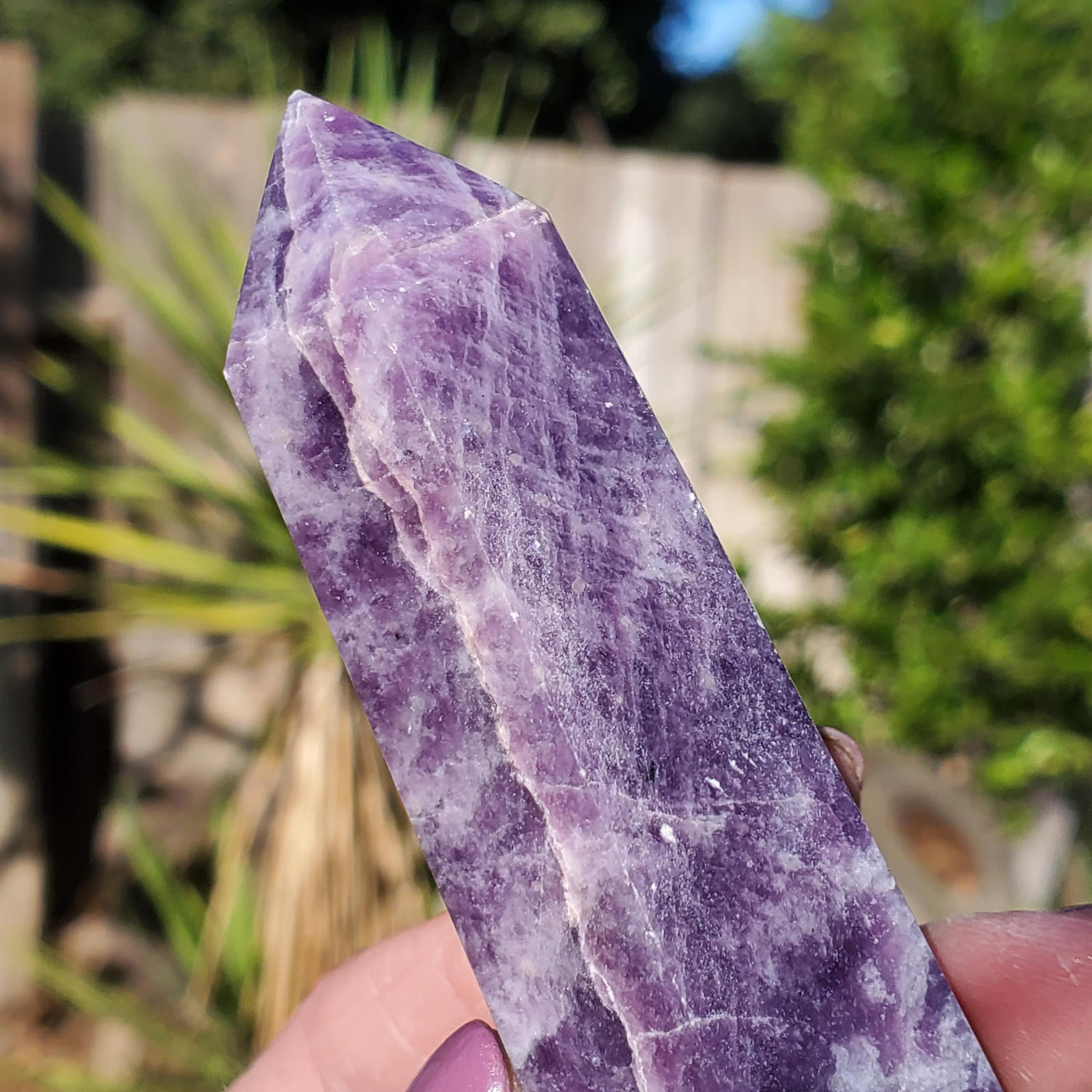 Lepidolite Mica Purple Lilac Point Tower 124 grams