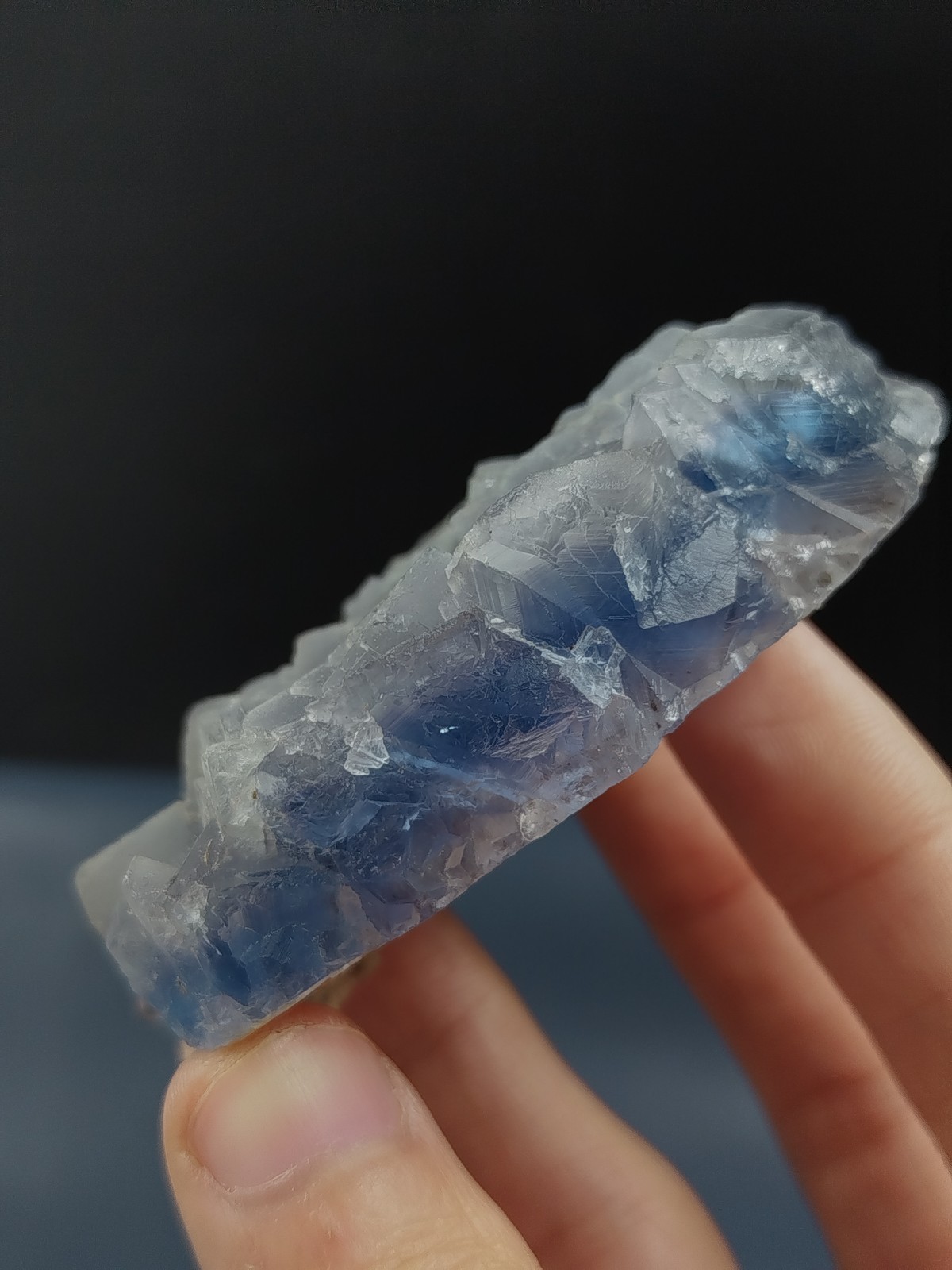 455g Natural Cubic Blue Purple Fluorite Crystal Specimen Mix Lot Mineral Stones