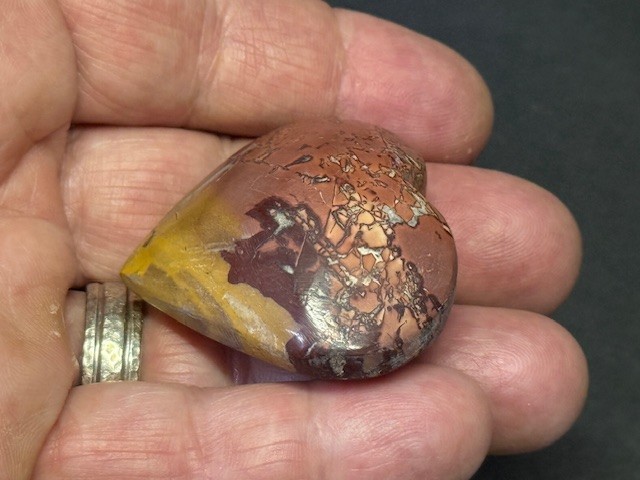 RARE & BEAUTIFUL: 1 5/8 ” MOOKAITE JASPER,MOROCCO.BOTH SIDES NICE!