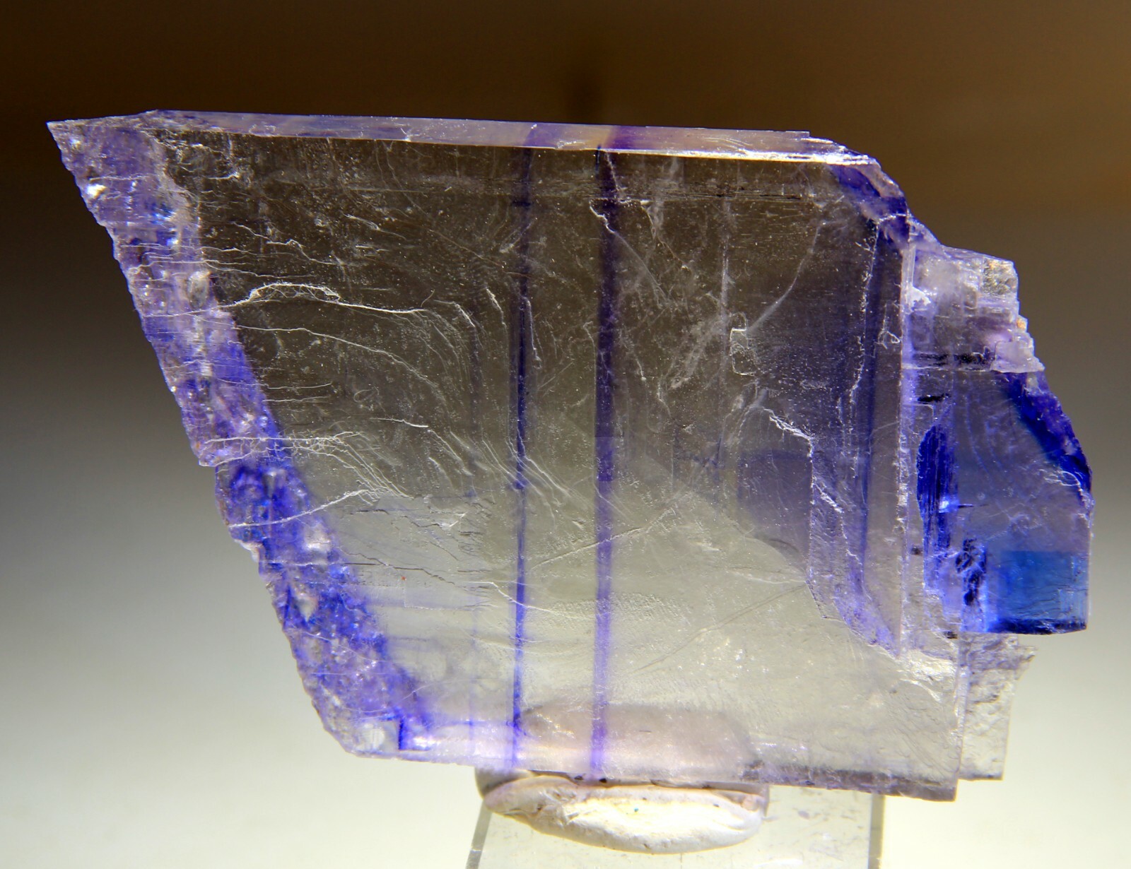 3.75″ Gemmy Deep Blue Halite Single Crystal, Carlsbad, New Mexico! HL553