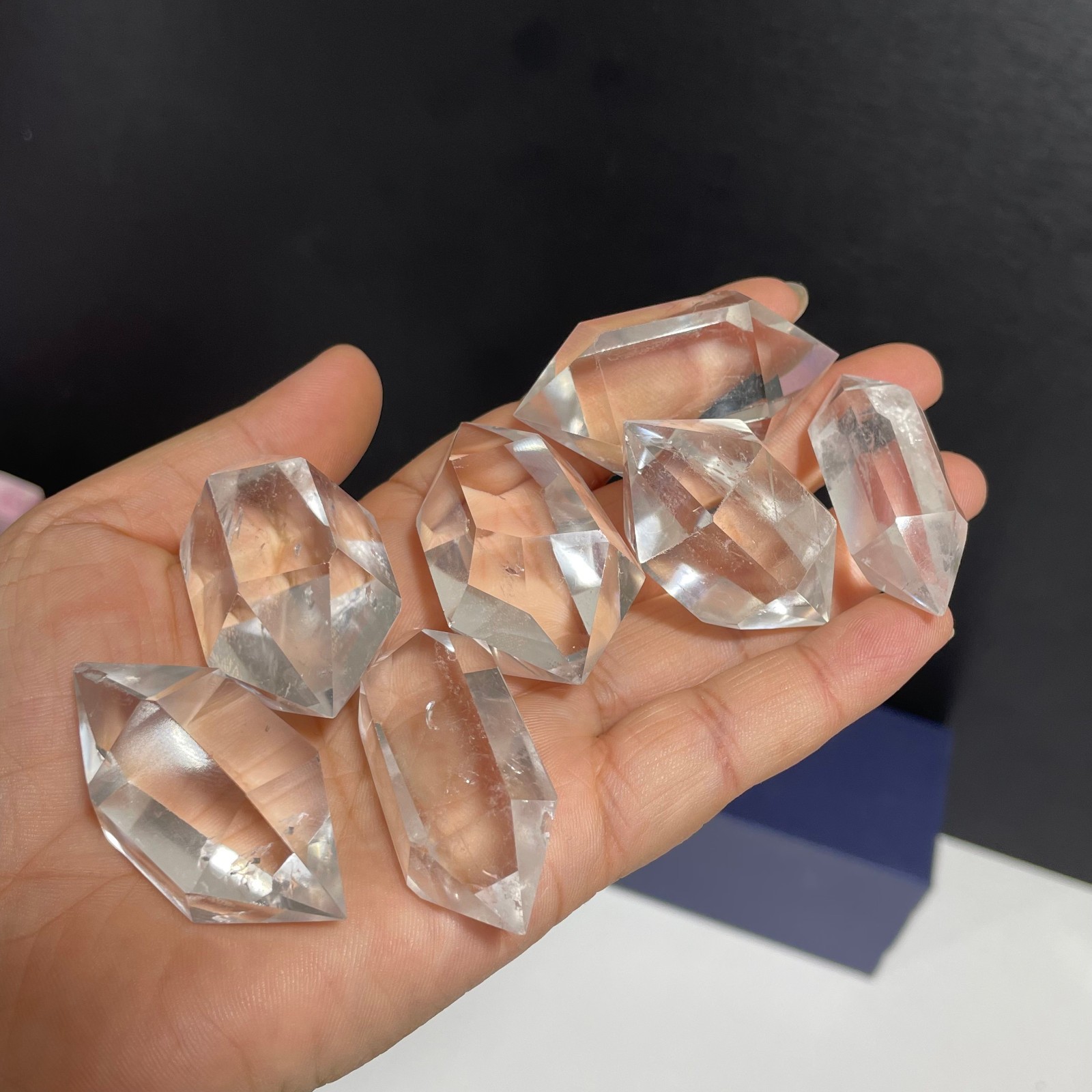 1LB natural clear quartz obelisk crystal double point healing Mineral Random