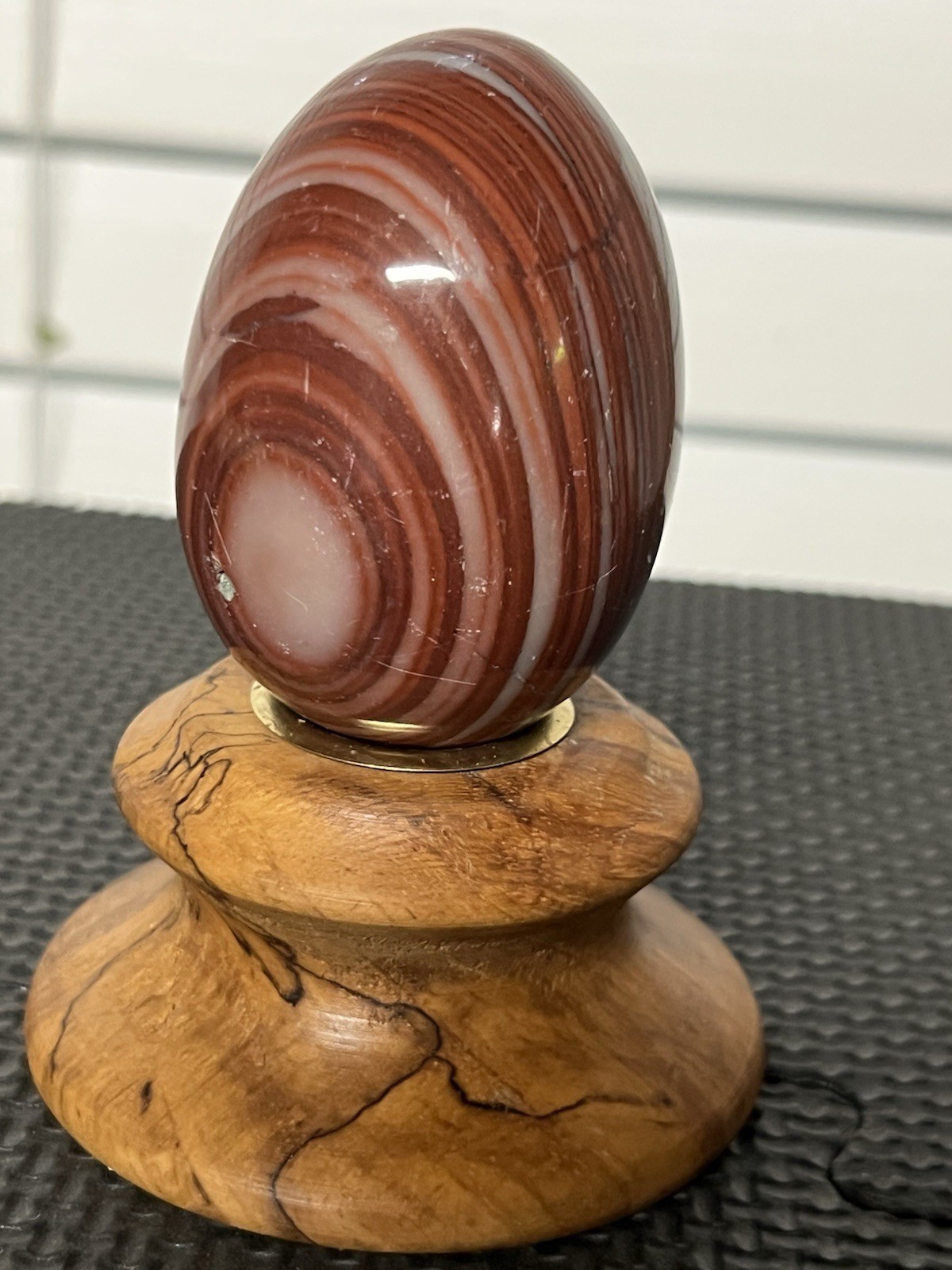 Polished Imperial Jasper Stone Egg. 2 1/2 in High, 1 3/4 in Wide. Preowned.