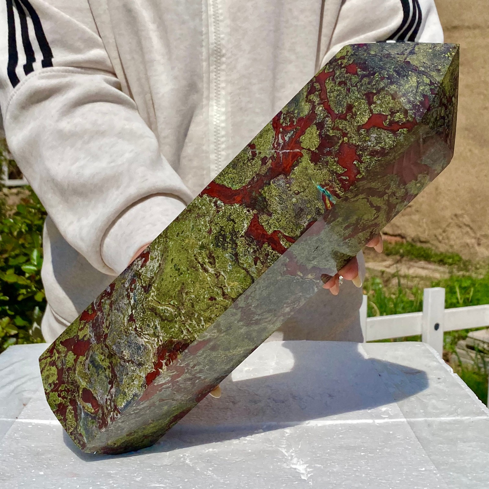 11.9LB Natural Dragon Blood Column Obelisk Crystal Column Wand Point Healin