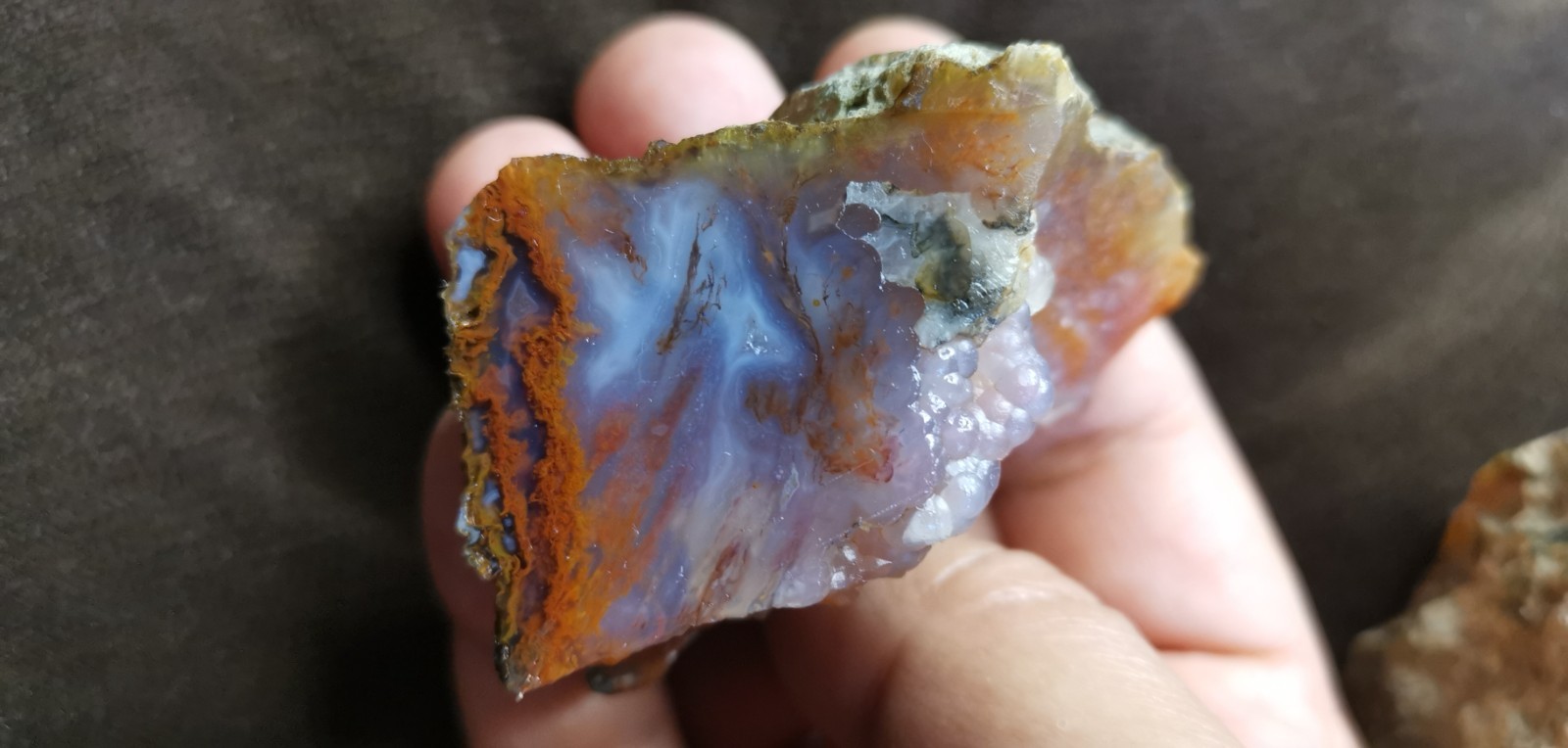 Scenic Red & White Plume Agate Slabs, Not Polished, 100% Natural, 198 Grams