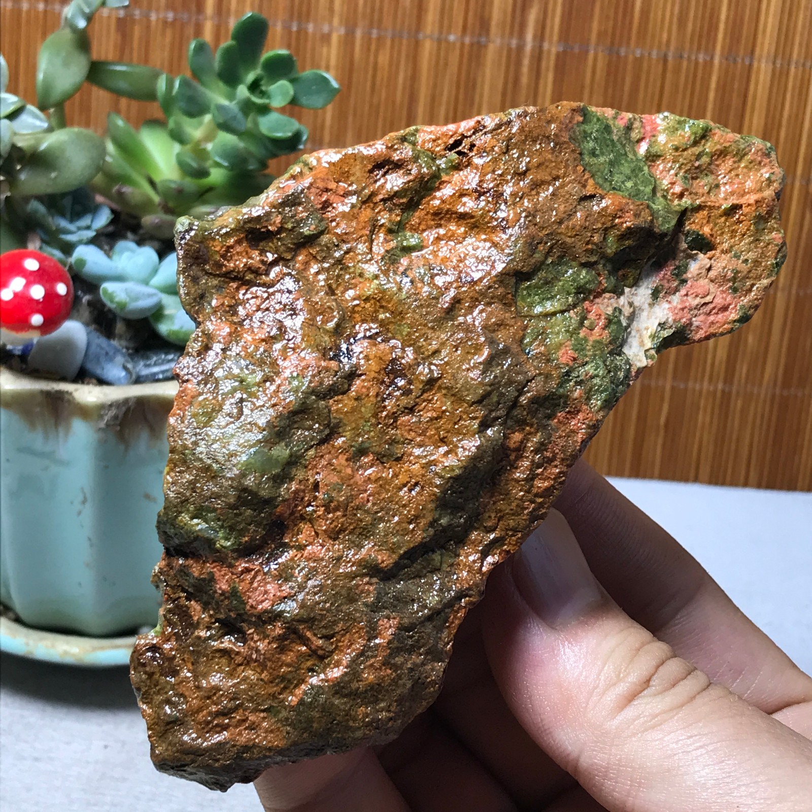 228g Natural Unakite Crystal gemstone Rough Mineral Specimen healing A6354