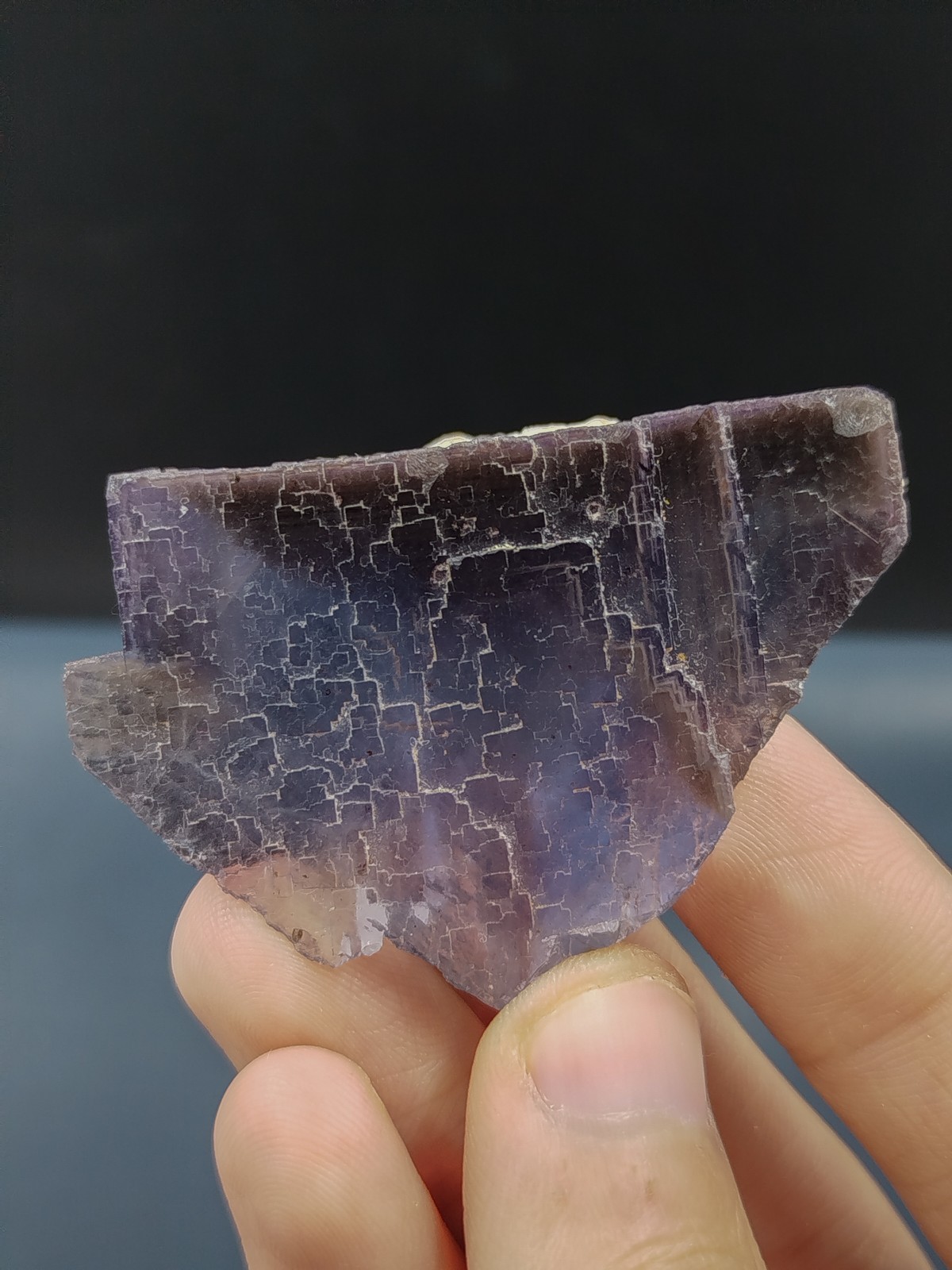 455g Natural Cubic Blue Purple Fluorite Crystal Specimen Mix Lot Mineral Stones