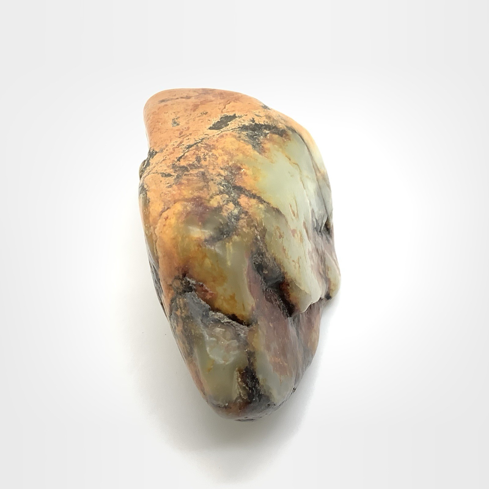 Siberian Jade Cobble White Brown Orange Nephrite Jade Vitim River Siberia 207g