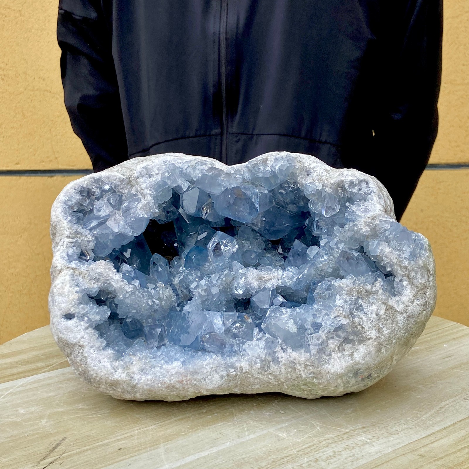 25.35LB Natural Beautiful Blue Celestite Crystal Geode Cave Mineral Specimen