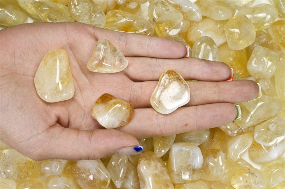 1 Pound Tumbled Citrine – A Grade – Wire Wrapping, Reiki, Crystal Healing
