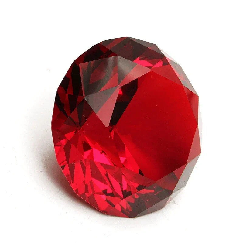 40mm Red Diamond Shaped Crystal Paperweight Mini Paperweight Crafts DIY Jewelry
