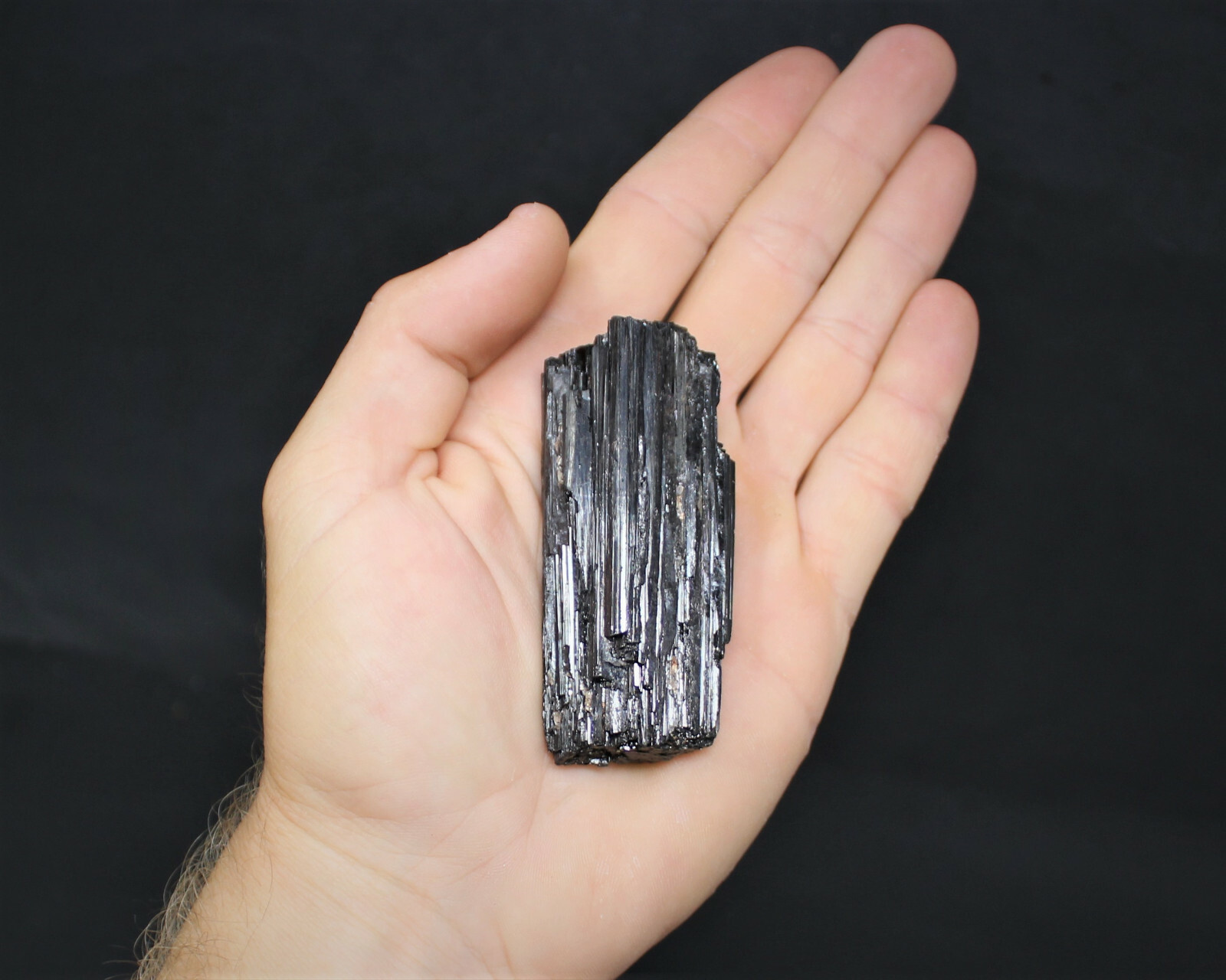 Rough Black Tourmaline Rod Log: 1 PREMIUM EXTRA A GRADE Shiny 2.25″ – 3″