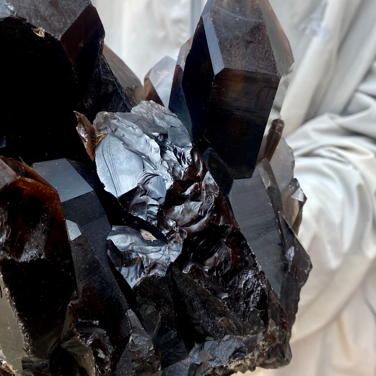 7LB Natural Tea black Crystal quartz Cluster Mineral Specimen Healing reiki