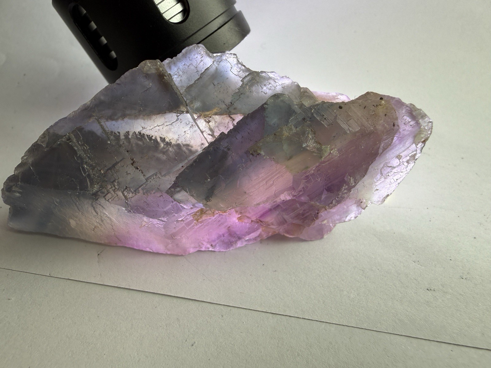 Natural Rainbow Fluorite Crystal Specimen 196g Translucent Purple Blue Green